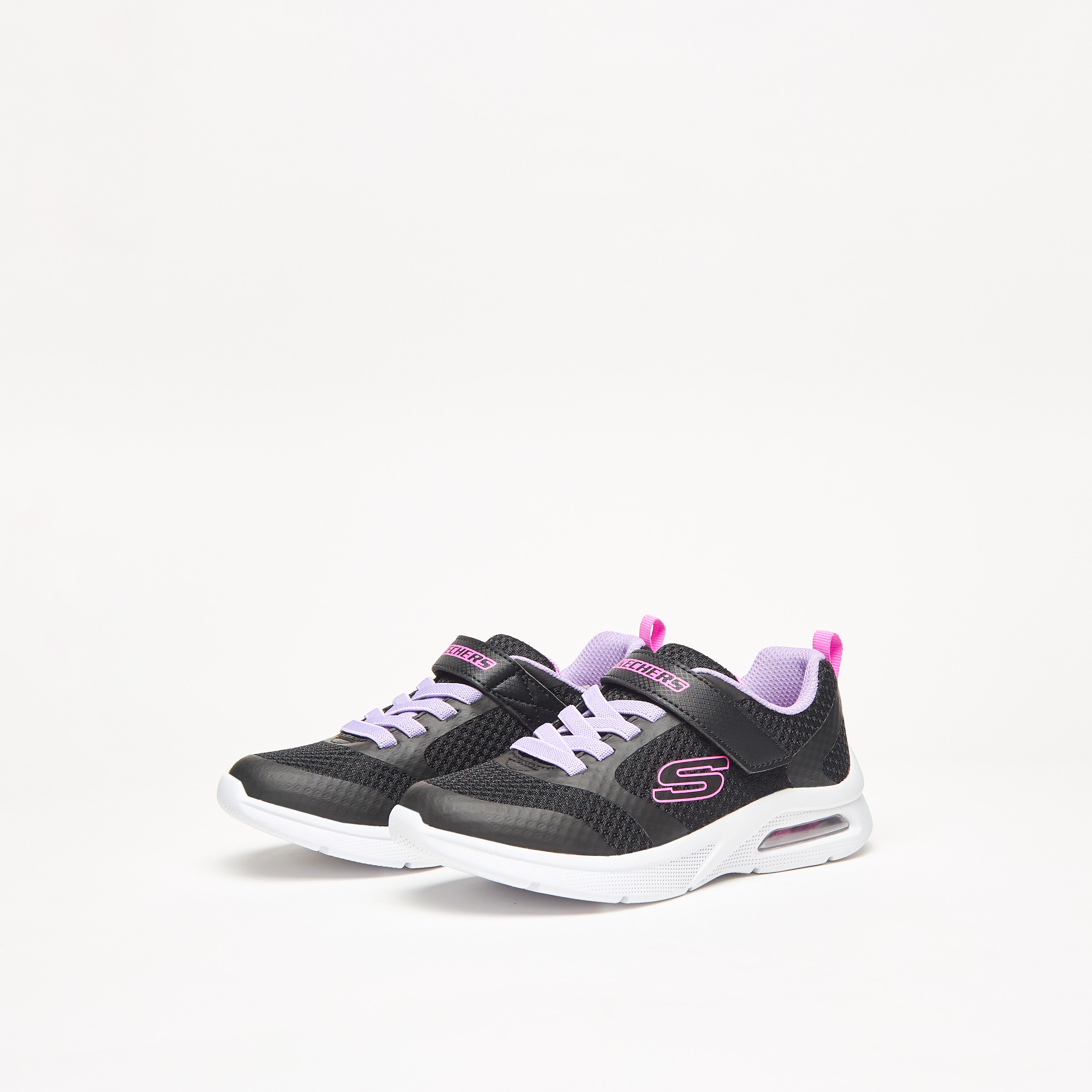 Skechers Microspec Max Girls Memory Foam Low Ankle Sneakers 303543L-BKLV | OE-girls-shoes-sneakers-image-2