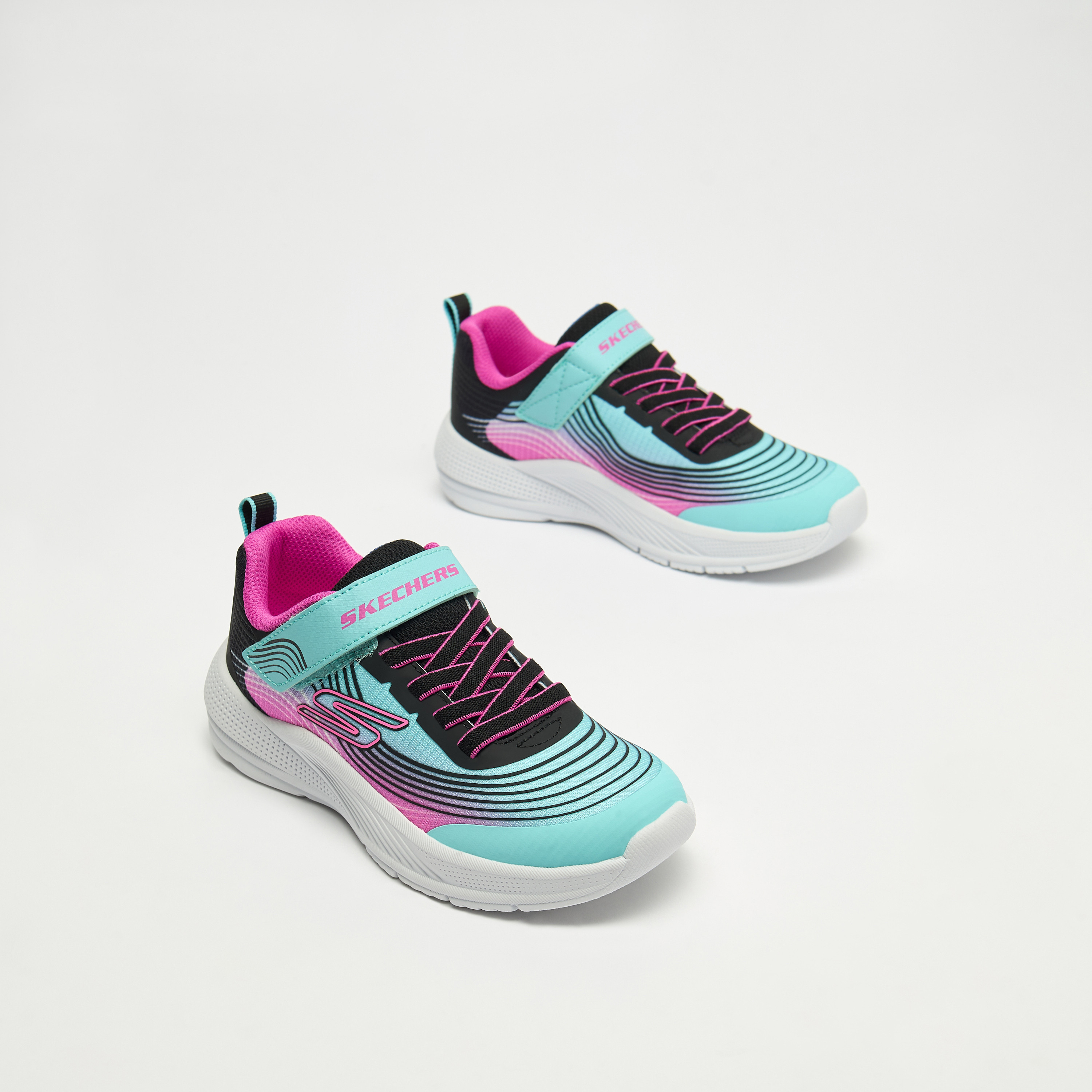 Skechers Girls Microspec Advance Hook & Loop Sneakers 303575L | OE-girls-shoes-sneakers-image-1