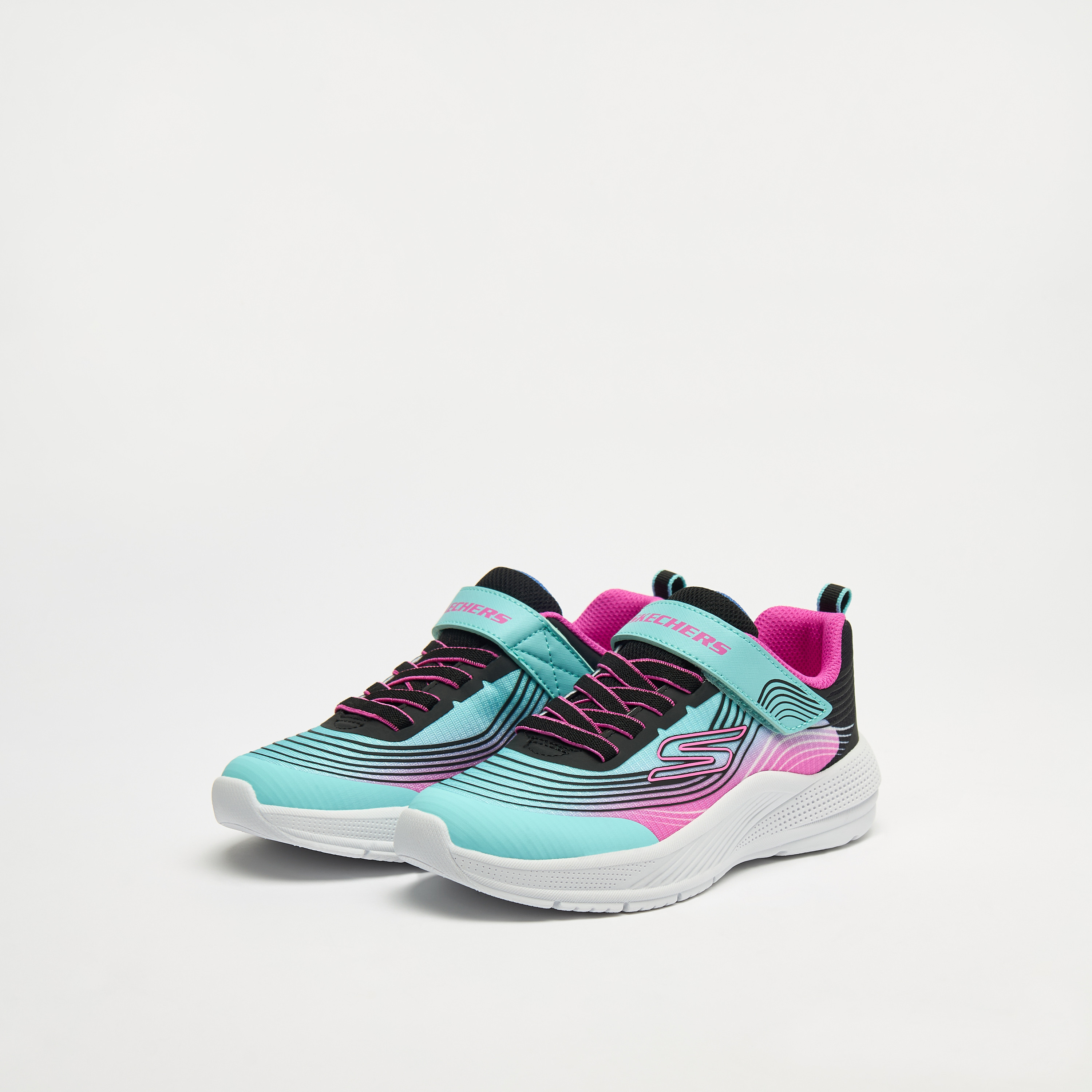 Skechers Girls Microspec Advance Hook & Loop Sneakers 303575L | OE-girls-shoes-sneakers-image-2
