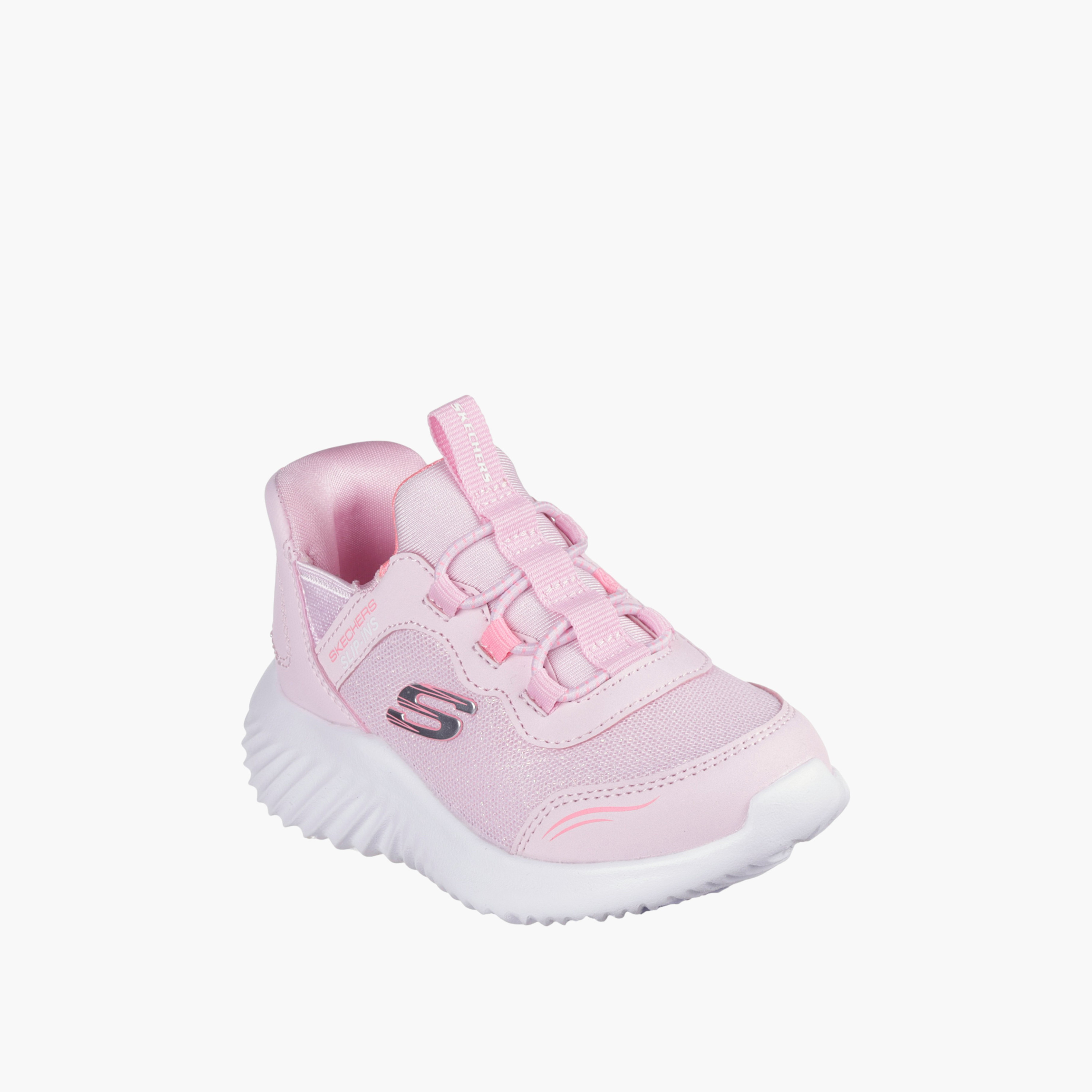 حذاء رياضي سهل الارتداء باوندر للبنات من سكتشرز - 303585N-LTPK-girls-shoes-sneakers-image-1