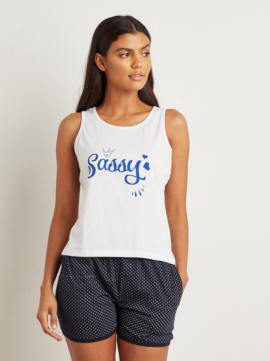 مجموعة من بلوزة مطبوعة وشورت من ستايلي-women-clothing-nightwear-pyjamas-longsets-image-2