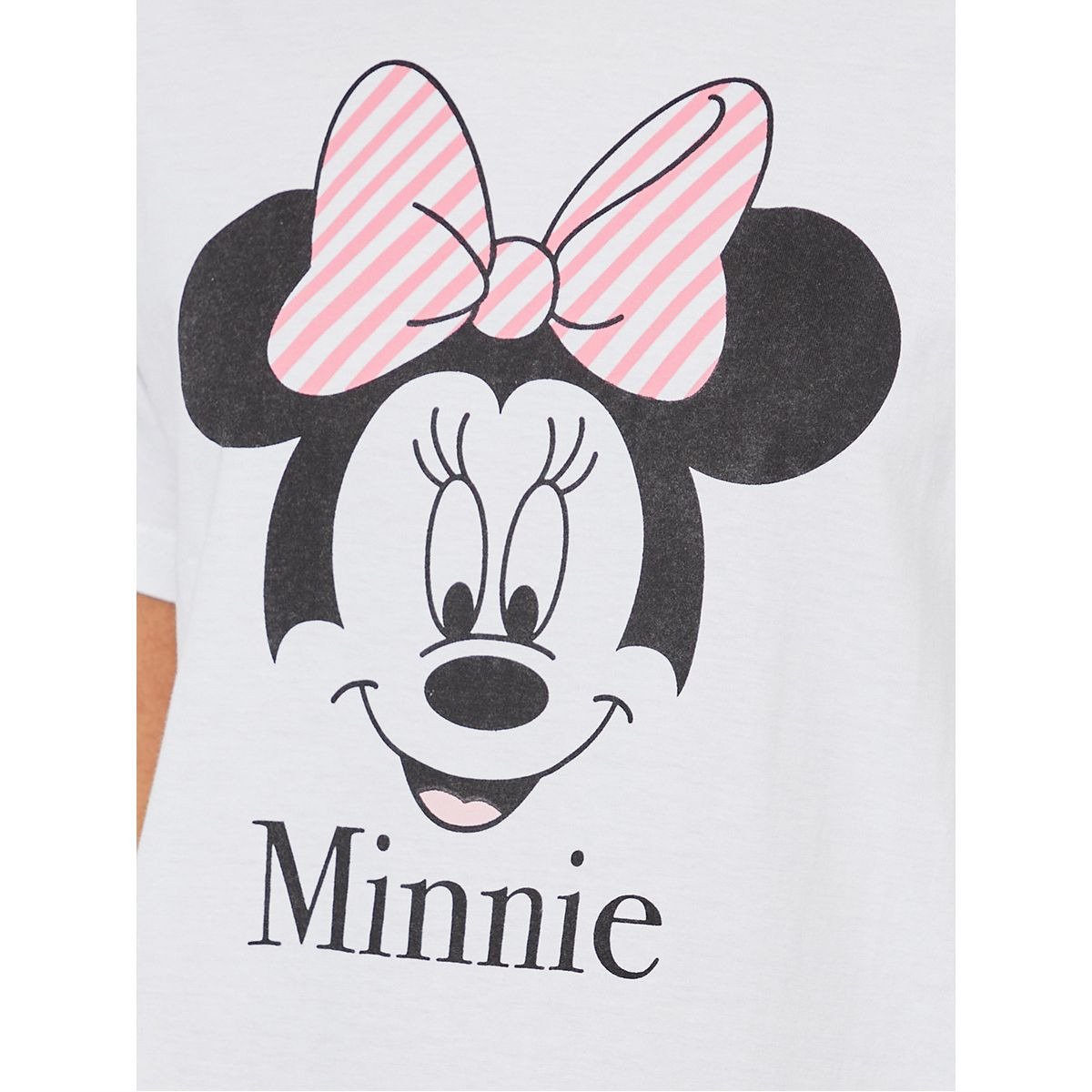 Styli Disney Minnie Print T-shirt and Striped Pyjama Set-women-clothing-nightwear-pyjamas-longsets-image-3