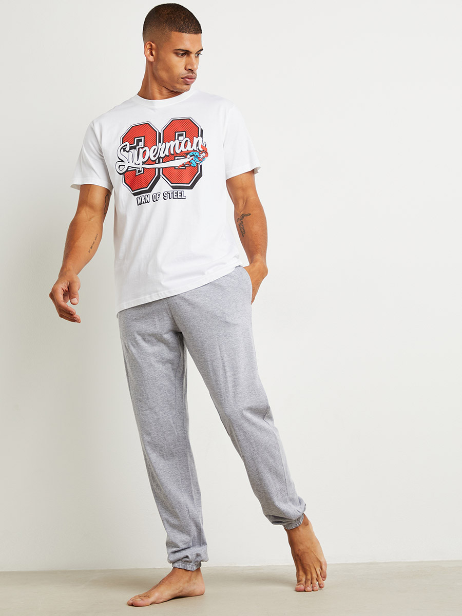 Styli Superman Printed T-shirt and Pyjama Set-men-clothing-nightwear-sets-image-1