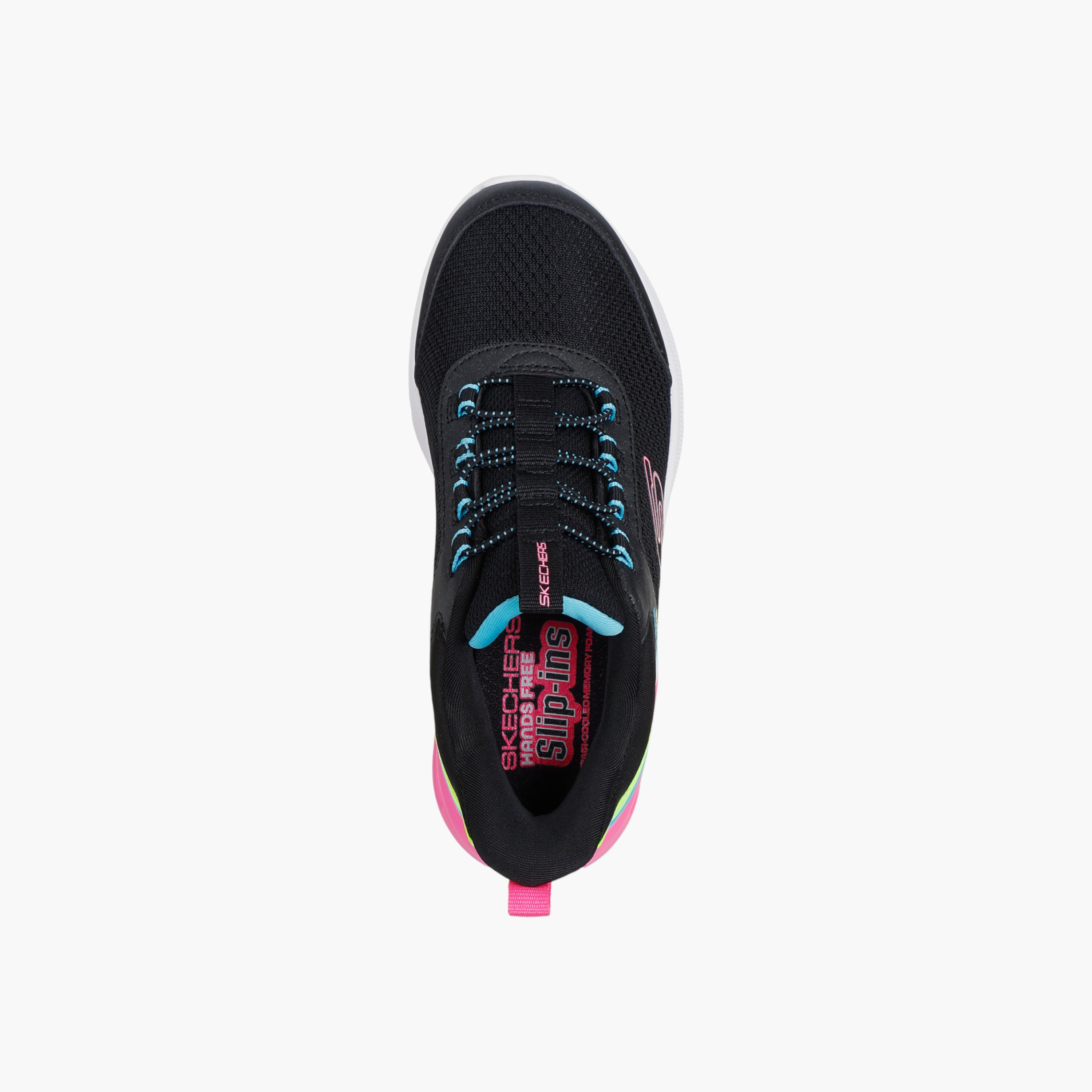 حذاء رياضي مايكروسبك ماكس سهل الارتداء برباط للبنات من سكتشرز - 303594L-BKMT-girls-shoes-sneakers-image-3