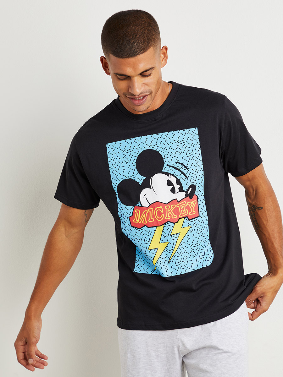 Disney Mickey Mouse T-shirt and Short Set-men-clothing-nightwear-tshirts-image-2