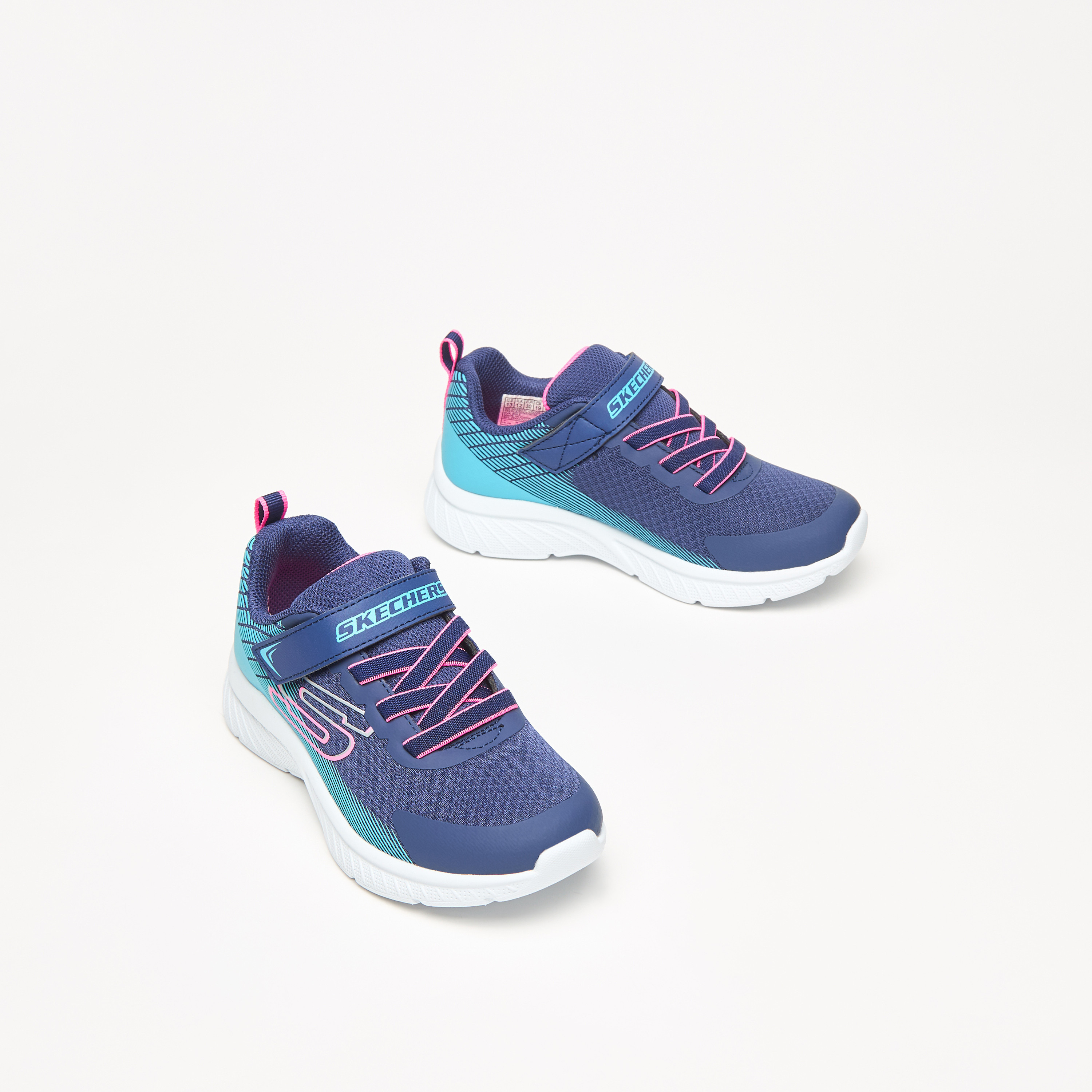 Skechers Microspec Plus Girls Memory Foam Low Ankle Sneakers 303607L-NVBL | OE-girls-shoes-sneakers-image-1