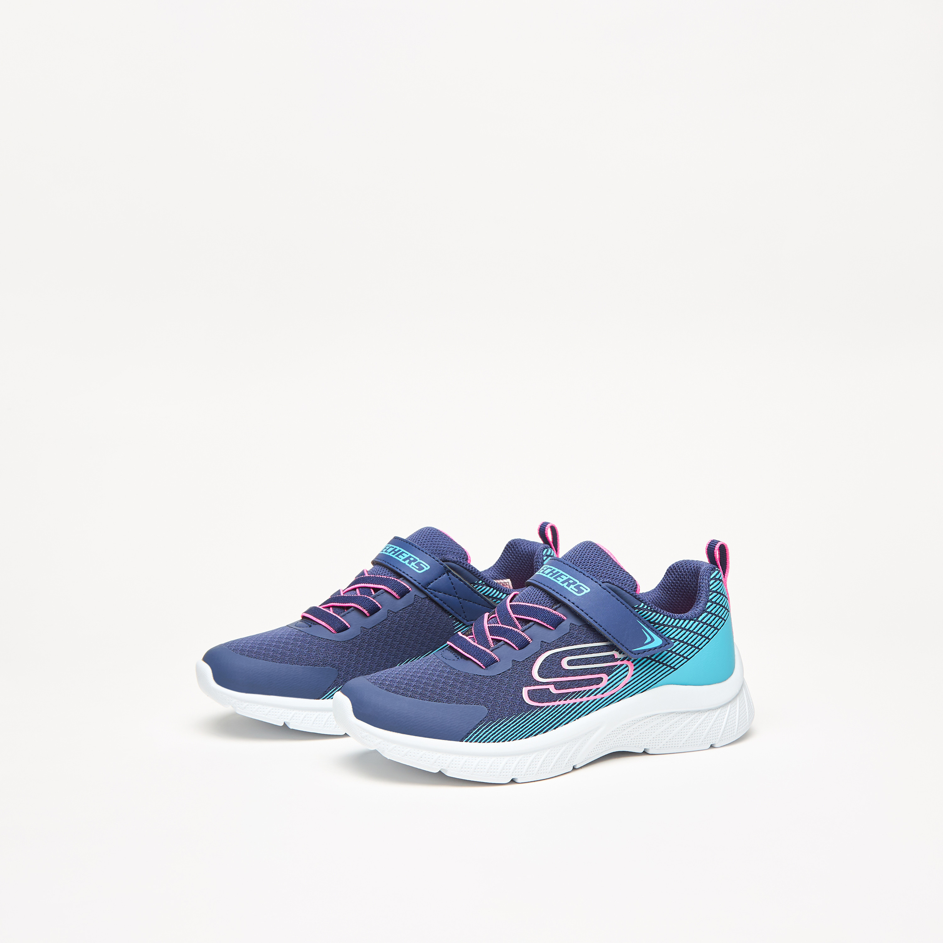 Skechers Microspec Plus Girls Memory Foam Low Ankle Sneakers 303607L-NVBL | OE-girls-shoes-sneakers-image-2