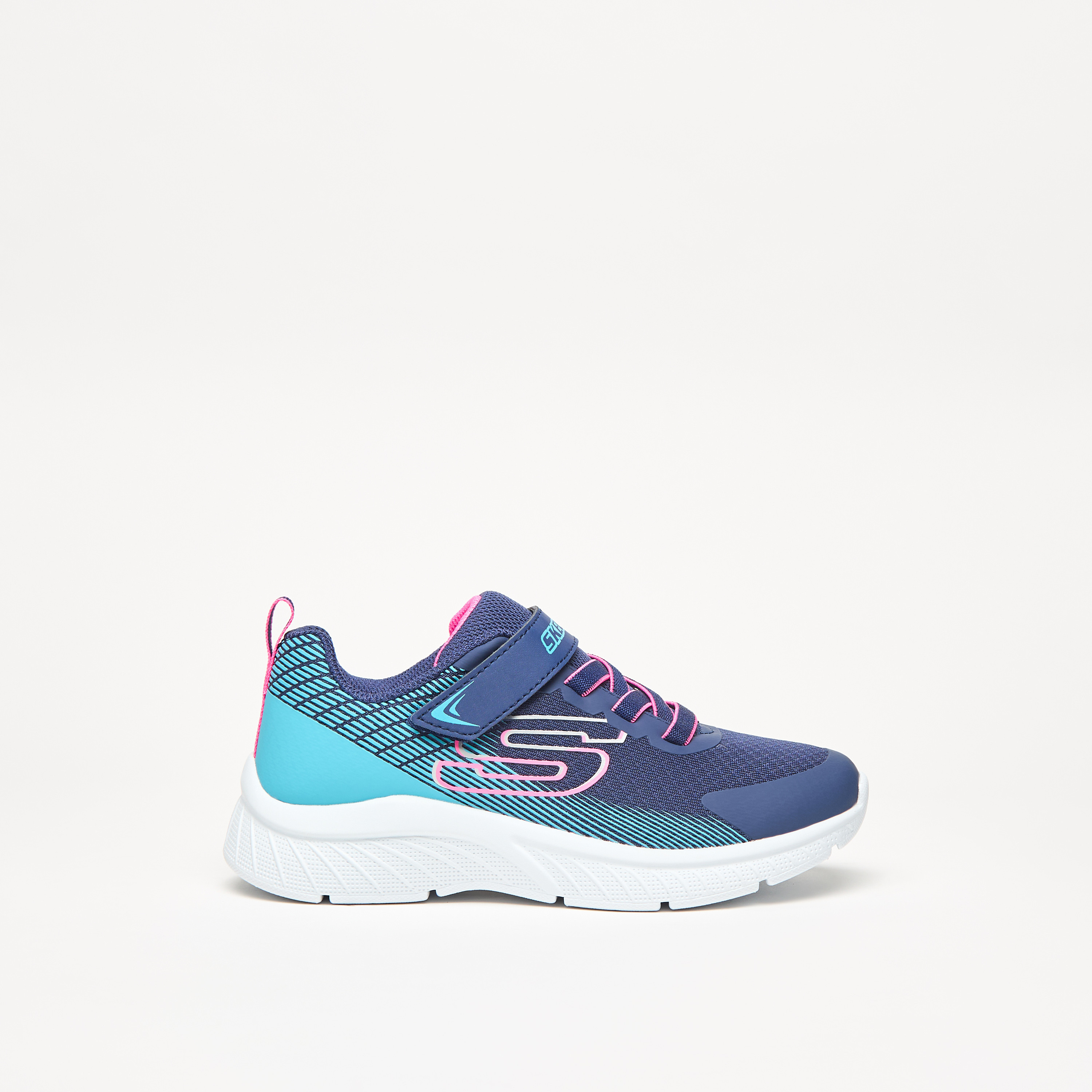 Skechers Microspec Plus Girls Memory Foam Low Ankle Sneakers 303607L-NVBL | OE-girls-shoes-sneakers-image-4