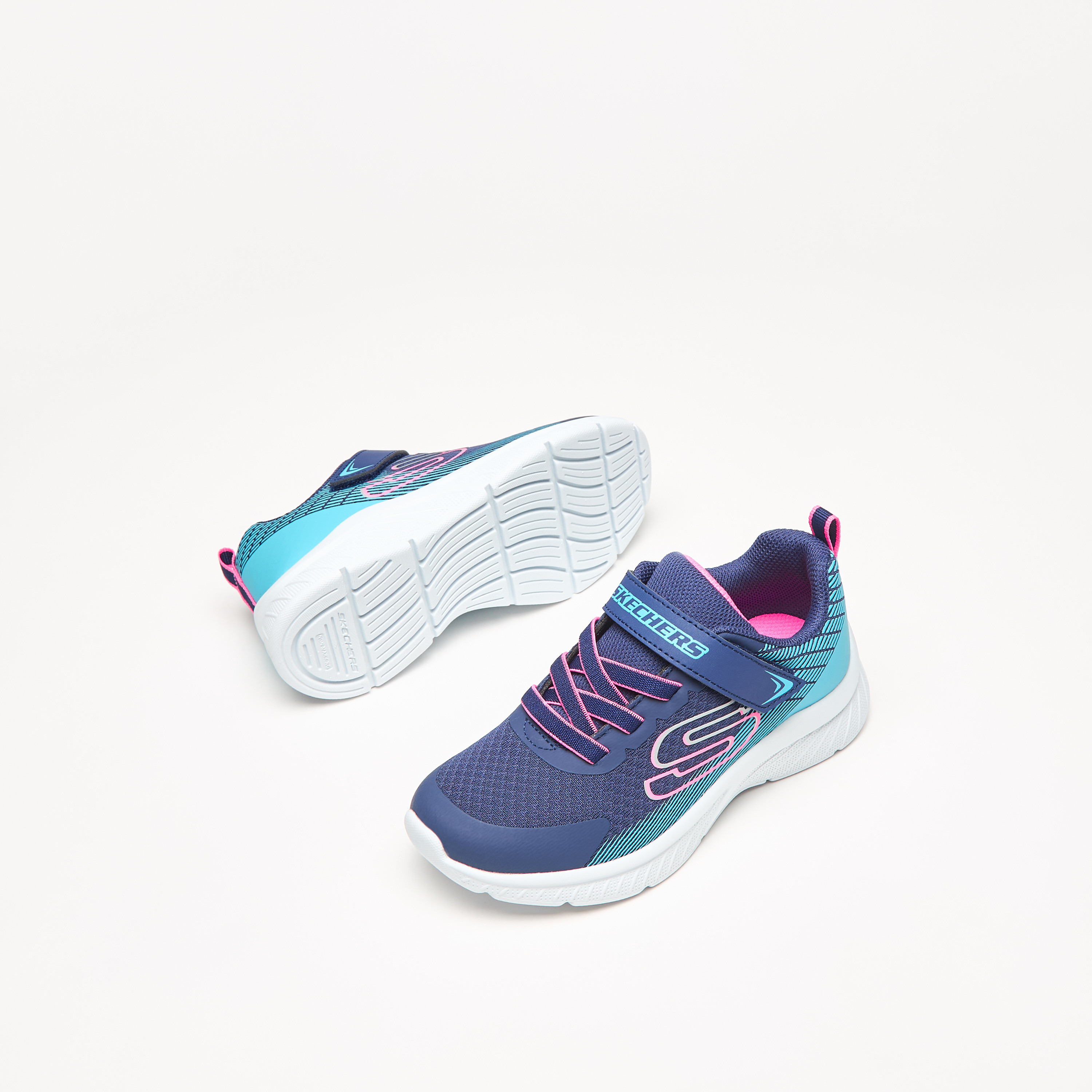 Skechers Microspec Plus Girls Memory Foam Low Ankle Sneakers 303607L-NVBL | OE-girls-shoes-sneakers-image-6