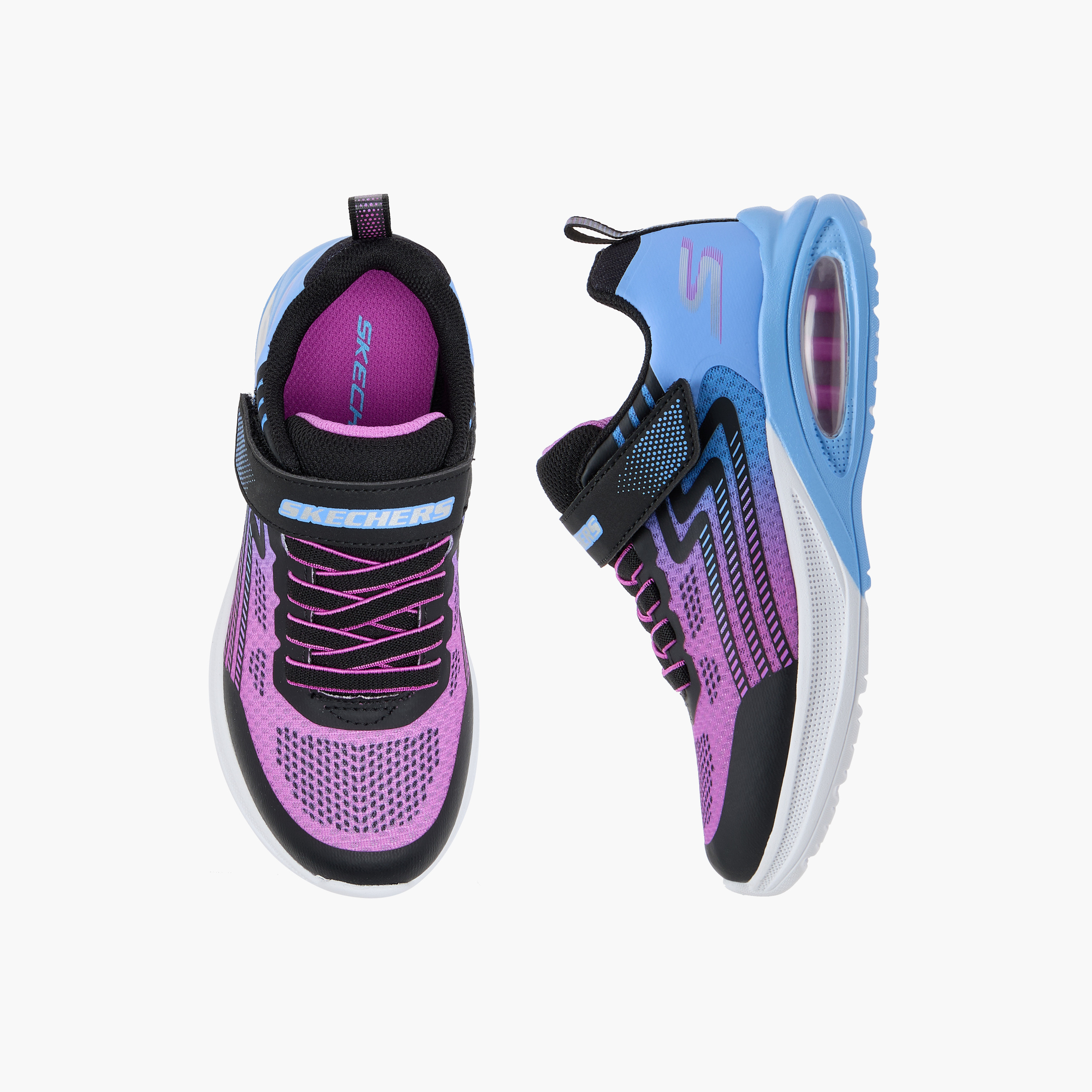 Skechers Girls Microspec Max Advance Hook & Loop Sneakers 303616L | OE-sports-girls-shoes-image-6