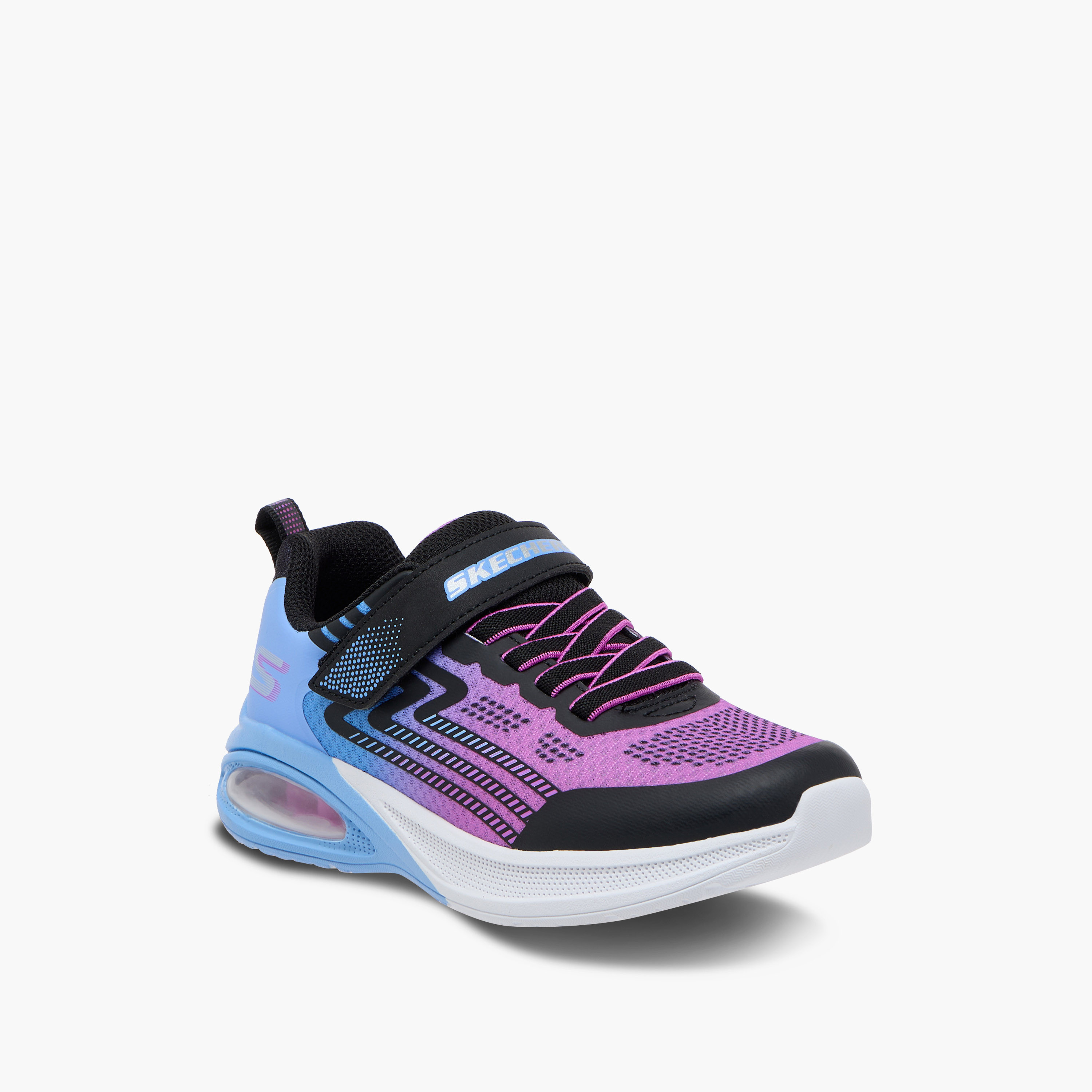 Skechers Girls Microspec Max Advance Hook & Loop Sneakers 303616L | OE-sports-girls-shoes-image-7