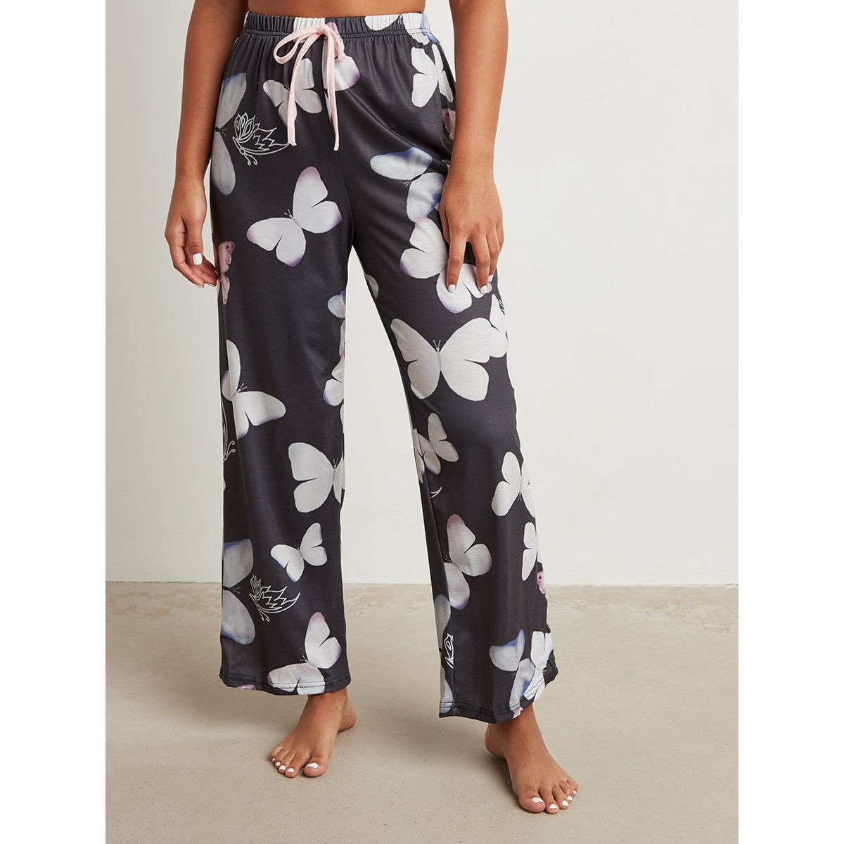 مجموعة من تيشيرت سادة وبنطلون بيجاما من ستايلي-women-clothing-nightwear-pyjamas-longsets-image-3