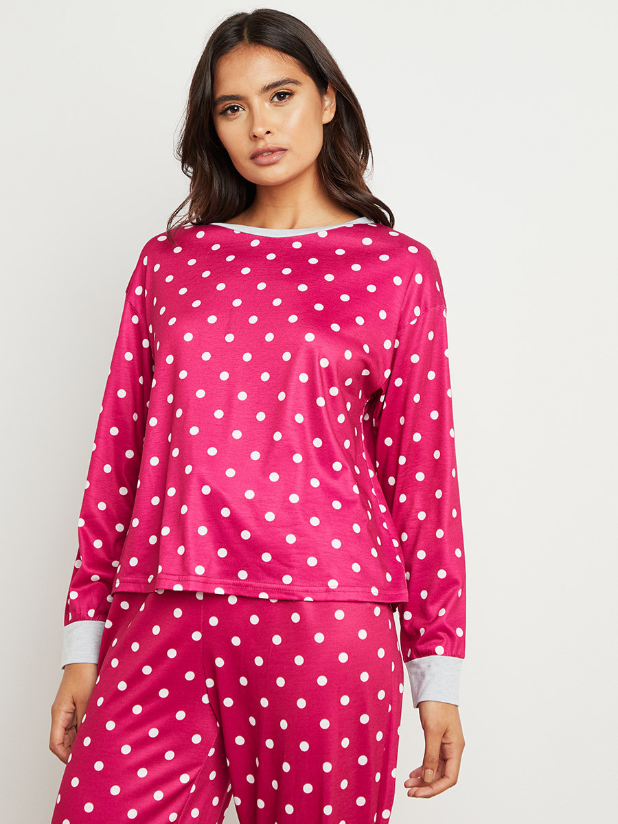 مجموعة من تيشيرت بأكمام طويلة وبنطلون بيجاما من ستايلي-women-clothing-nightwear-pyjamas-bottoms-image-2