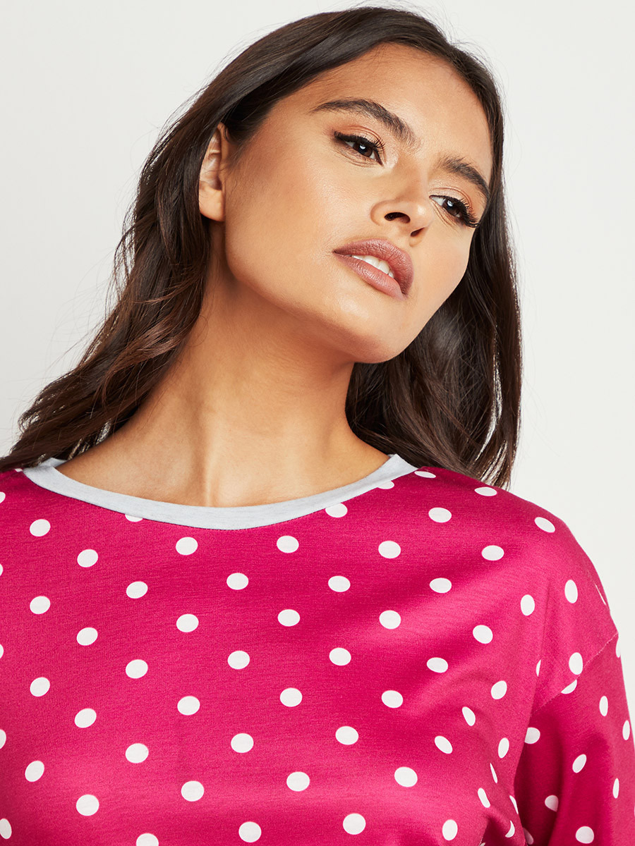 مجموعة من تيشيرت بأكمام طويلة وبنطلون بيجاما من ستايلي-women-clothing-nightwear-pyjamas-bottoms-image-5