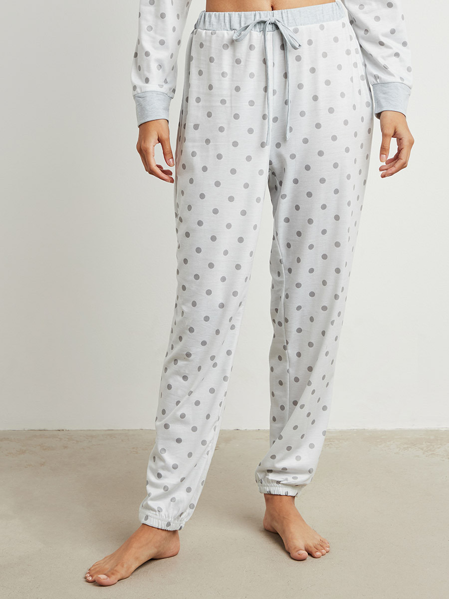 Styli Polka Dot Printed Long Sleeves T-shirt and Cuffed Pyjama Set-women-clothing-nightwear-pyjamas-longsets-image-5