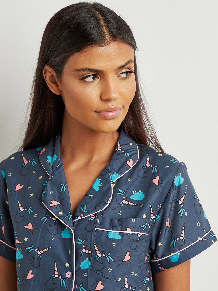 مجموعة من قميص بأزرار وشورت من ستايلي-women-clothing-nightwear-pyjamas-longsets-image-4