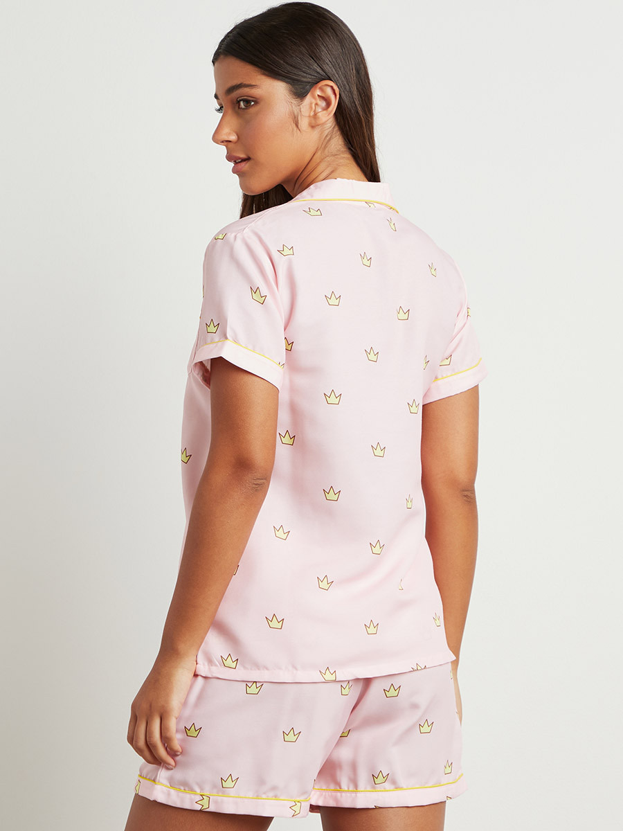 مجموعة من قميص مطبوع وشورت-women-clothing-nightwear-pyjamas-bottoms-image-6