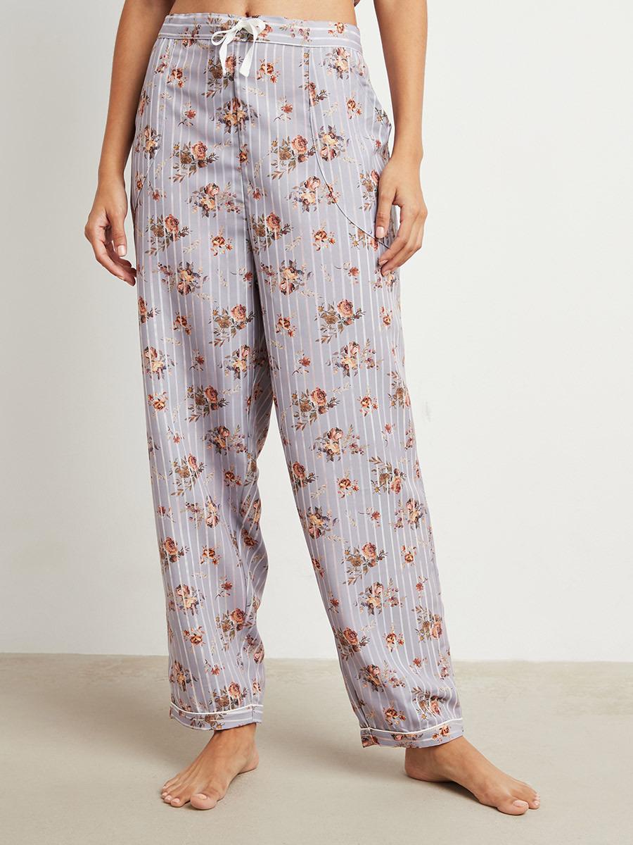Floral Print Short Sleeves Shirt and Pyjama Set-women-clothing-nightwear-pyjamas-longsets-image-3