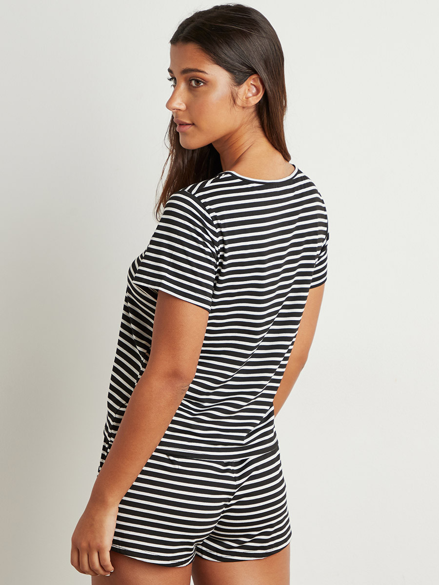 مجموعة من تيشيرت مطبوع وشورت من ستايلي-women-clothing-nightwear-pyjamas-bottoms-image-3