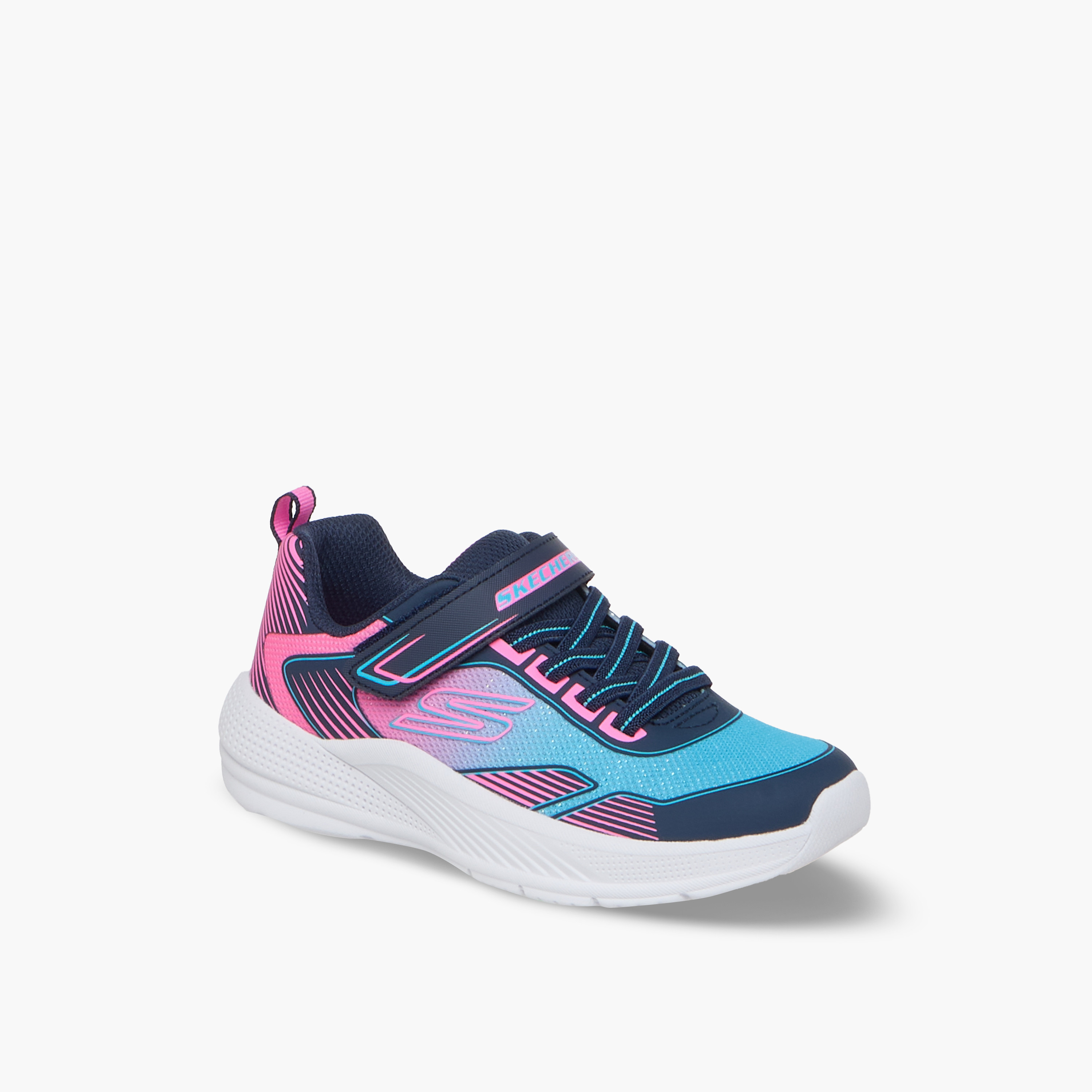 Skechers Girls Microspec Advance Hook & Loop Running Shoes-girls-shoes-sports-image-2
