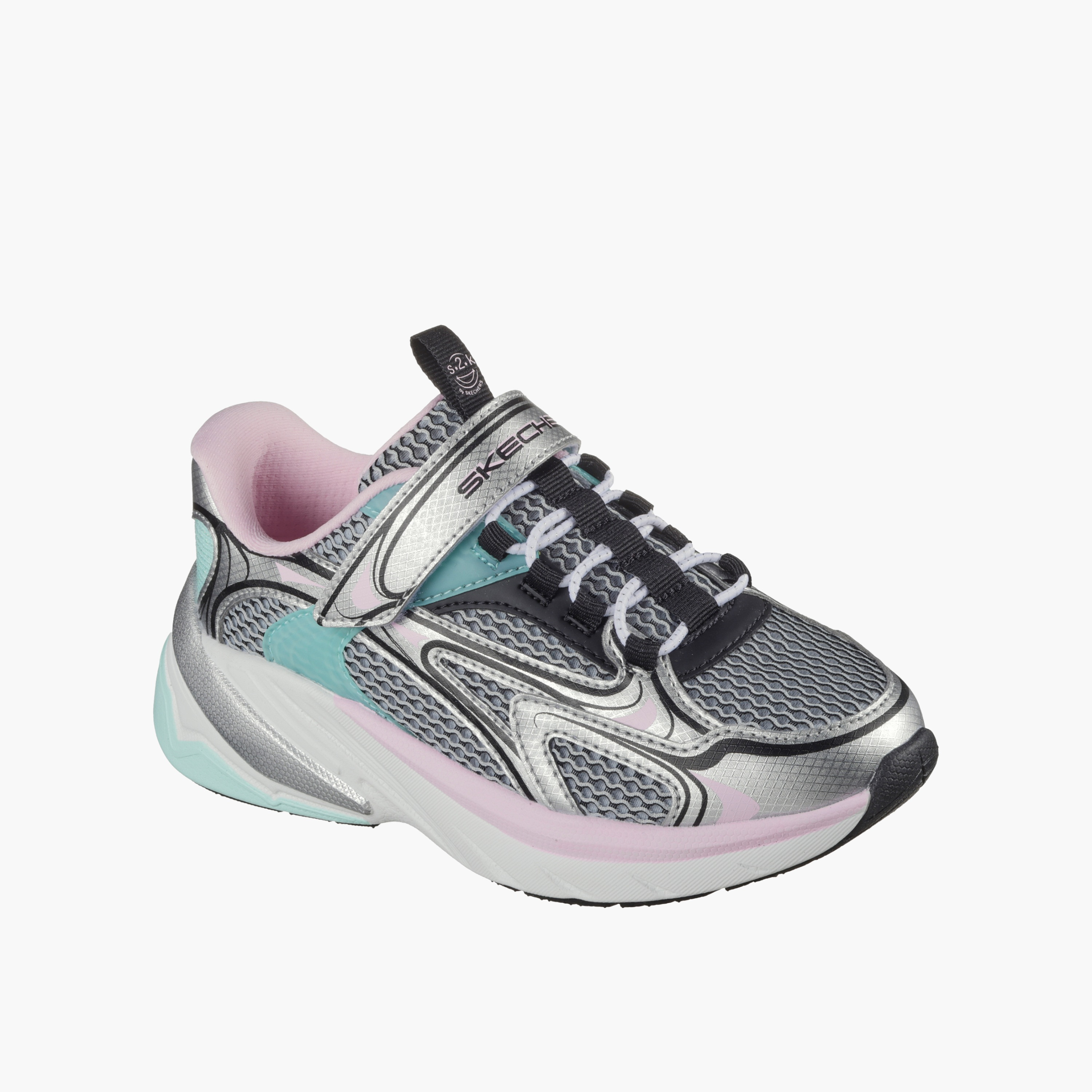 Skechers Girls S2K Panelled Hook & Loop Sports Shoes-girls-shoes-sneakers-image-4