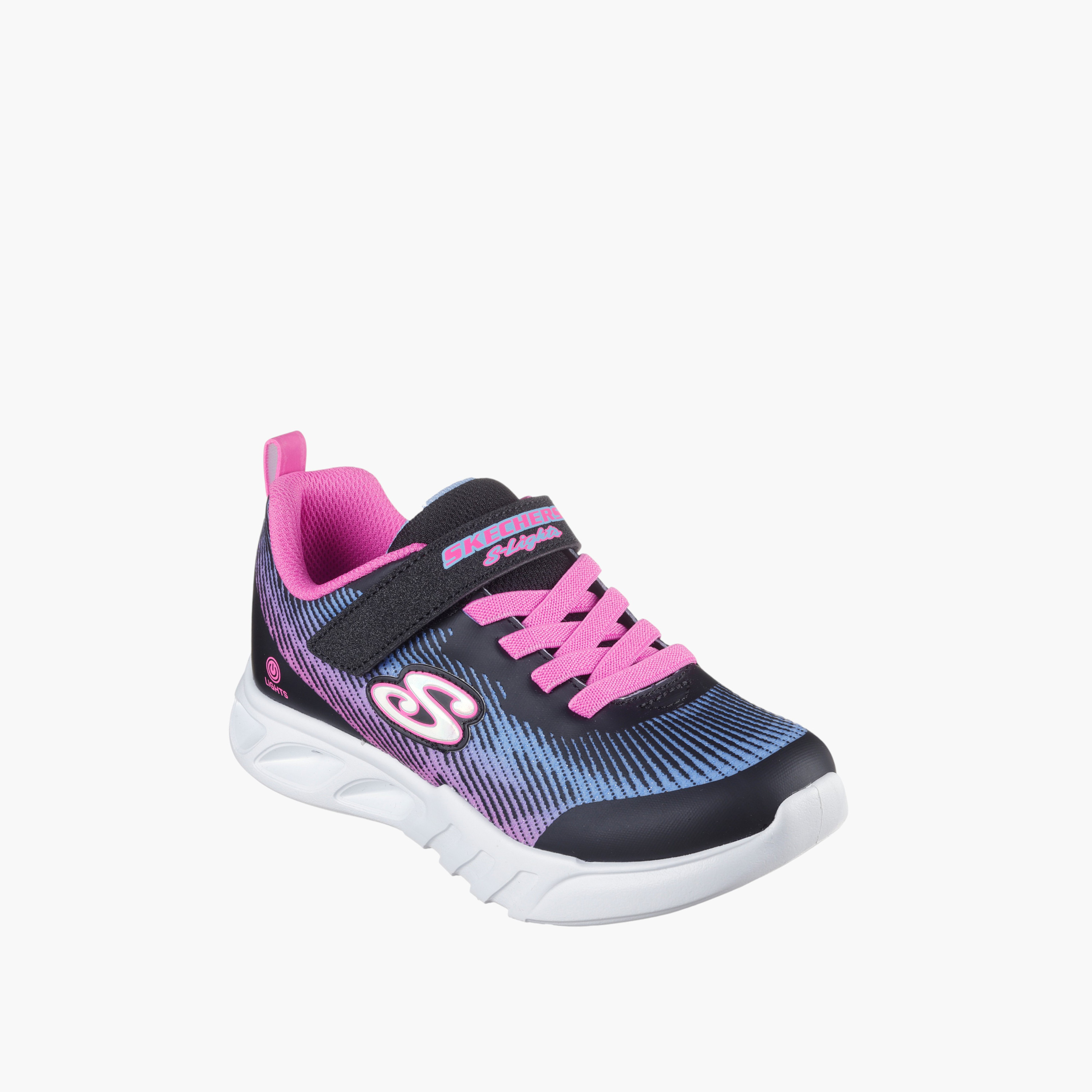 Sketchers Girls' FLICKER FLASH Sneakers with Hook and Loop Closure - 303704L-BKMT-girls-shoes-sneakers-image-1