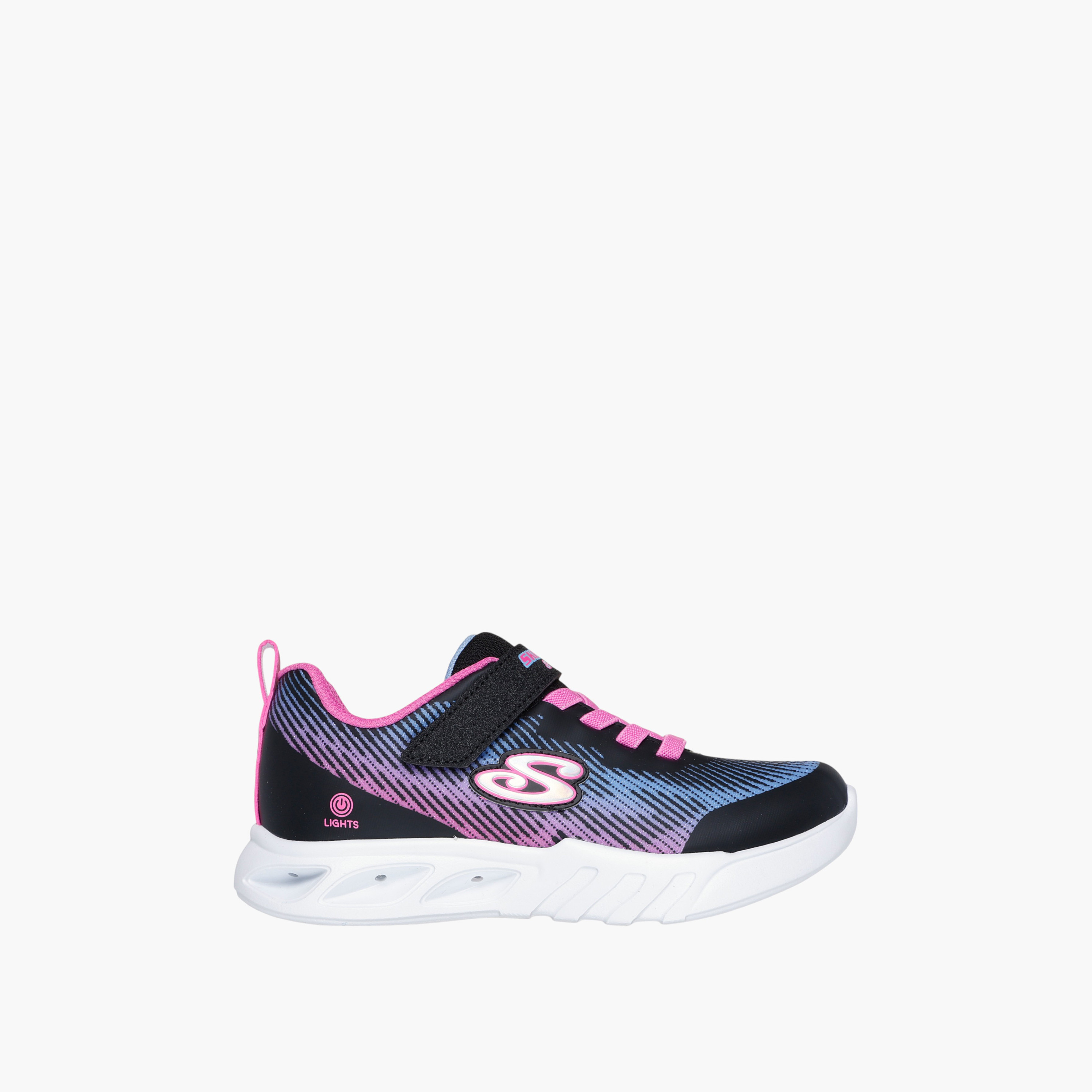 Sketchers Girls' FLICKER FLASH Sneakers with Hook and Loop Closure - 303704L-BKMT-girls-shoes-sneakers-image-2