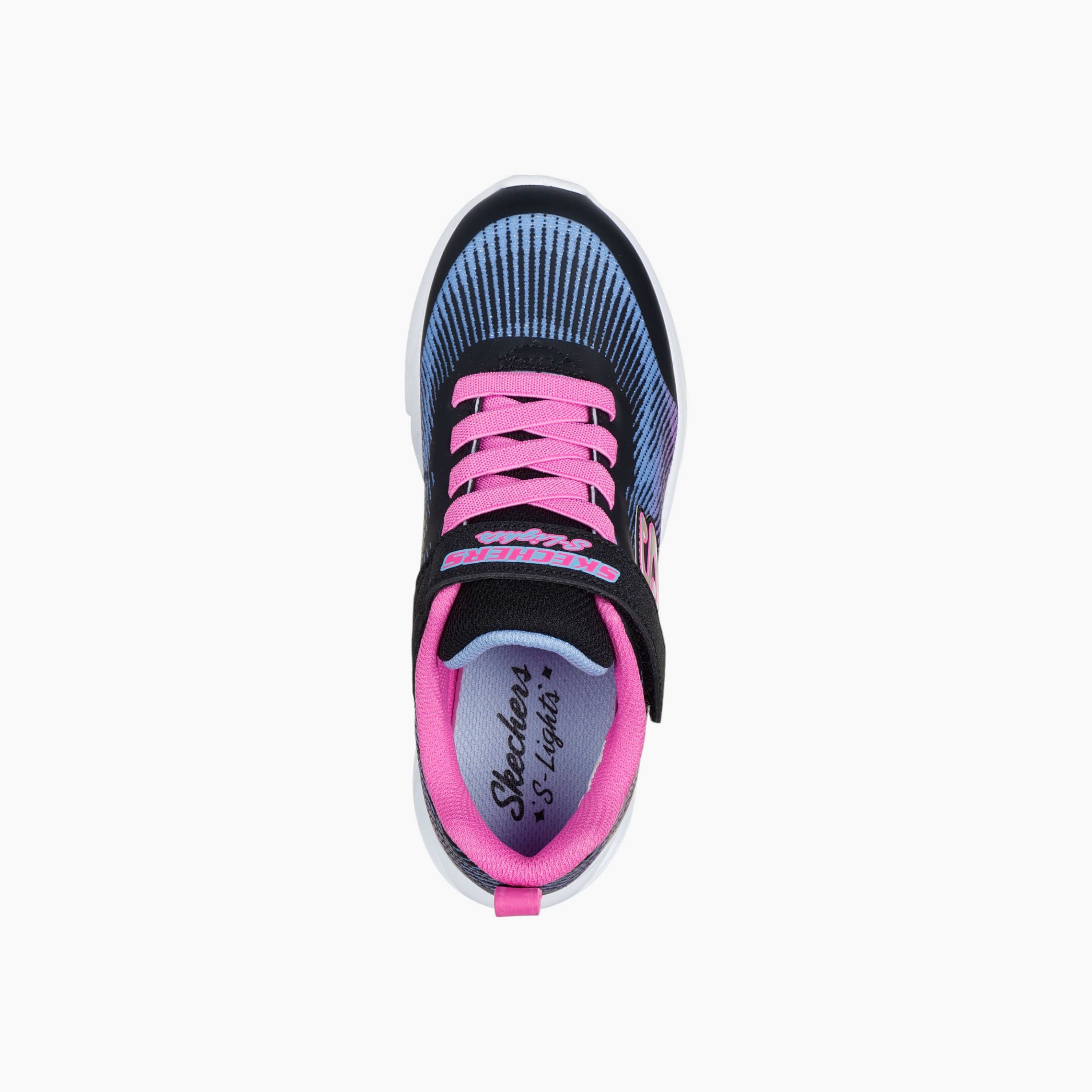Sketchers Girls' FLICKER FLASH Sneakers with Hook and Loop Closure - 303704L-BKMT-girls-shoes-sneakers-image-3