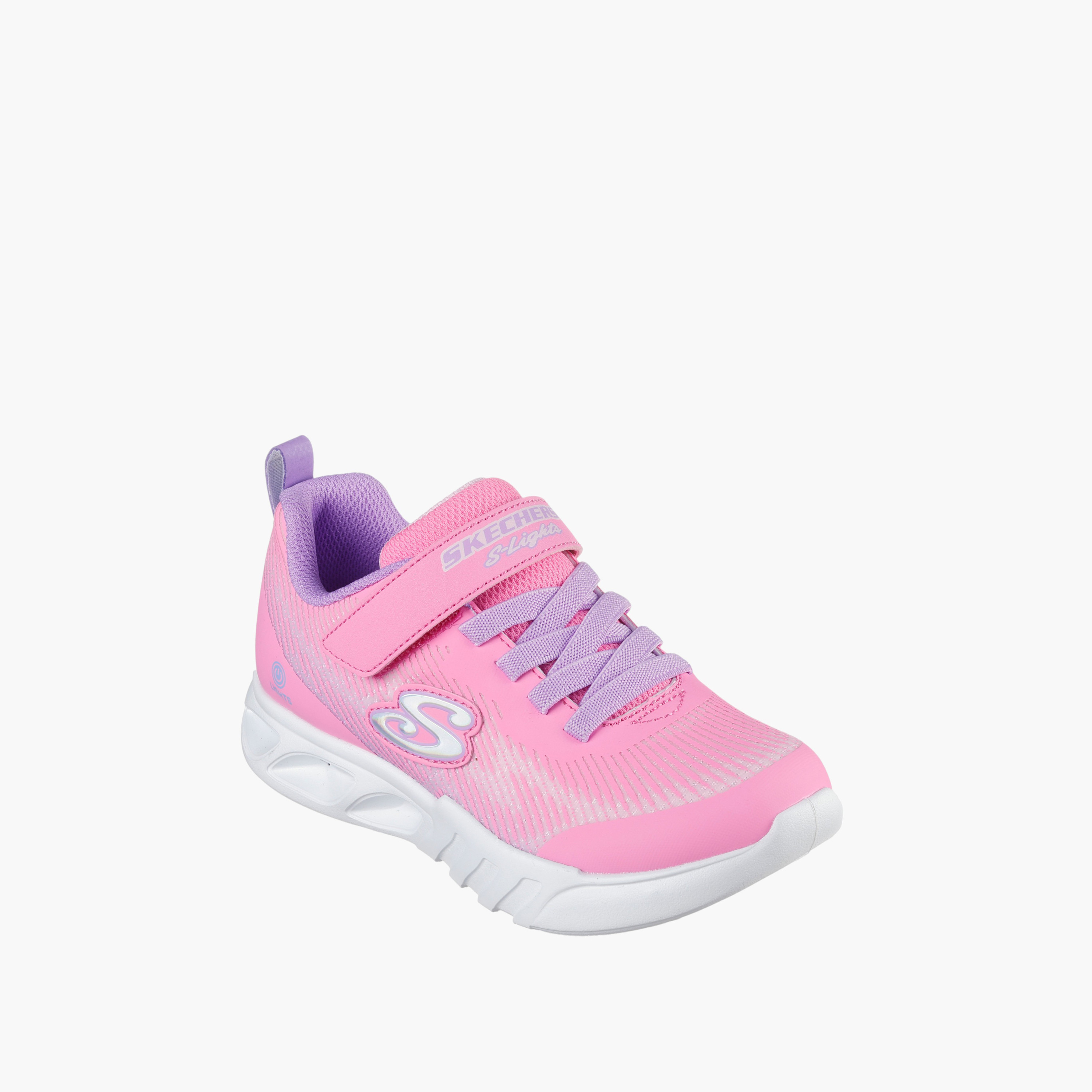Skechers Girls' FLICKER FLASH Sneakers with Hook and Loop Closure - 303704L-PKMT-girls-shoes-sports-image-1