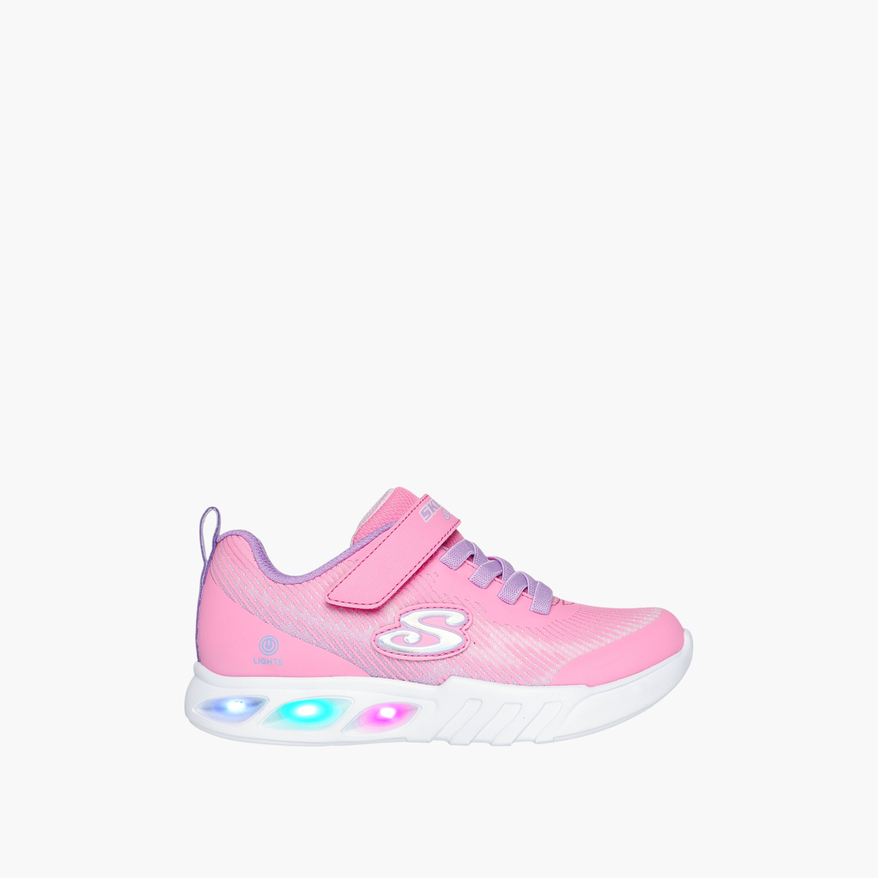 Skechers Girls' FLICKER FLASH Sneakers with Hook and Loop Closure - 303704L-PKMT-girls-shoes-sports-image-3