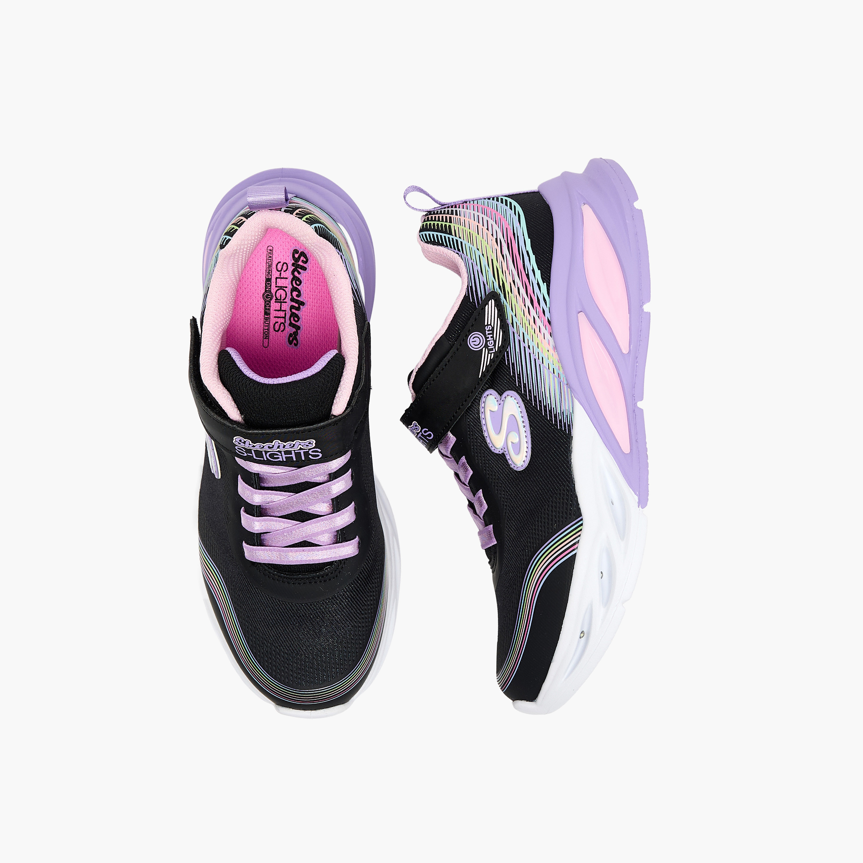 سكيتشرز- حذاء رياضي للبنات كوزميك غلو بإبزيم وخطاف 303709L | OE-girls-shoes-sneakers-image-1