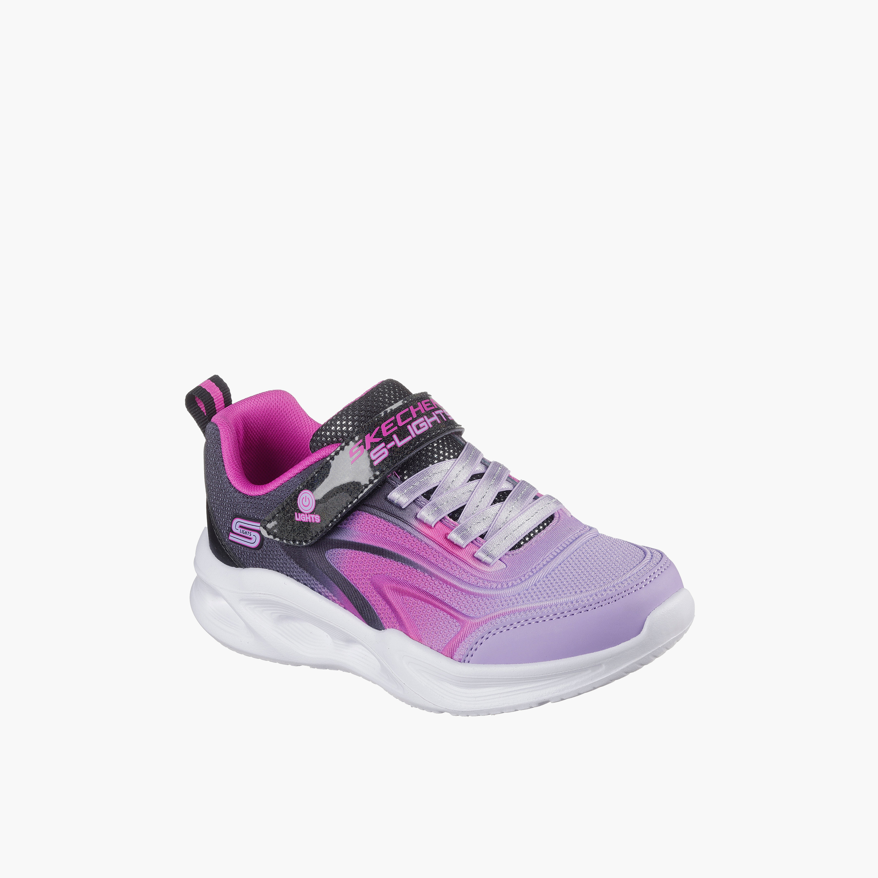 Skechers Girls SOLA GLOW Hook & Loop Light-Up Ankle Sneakers-girls-shoes-sports-image-1