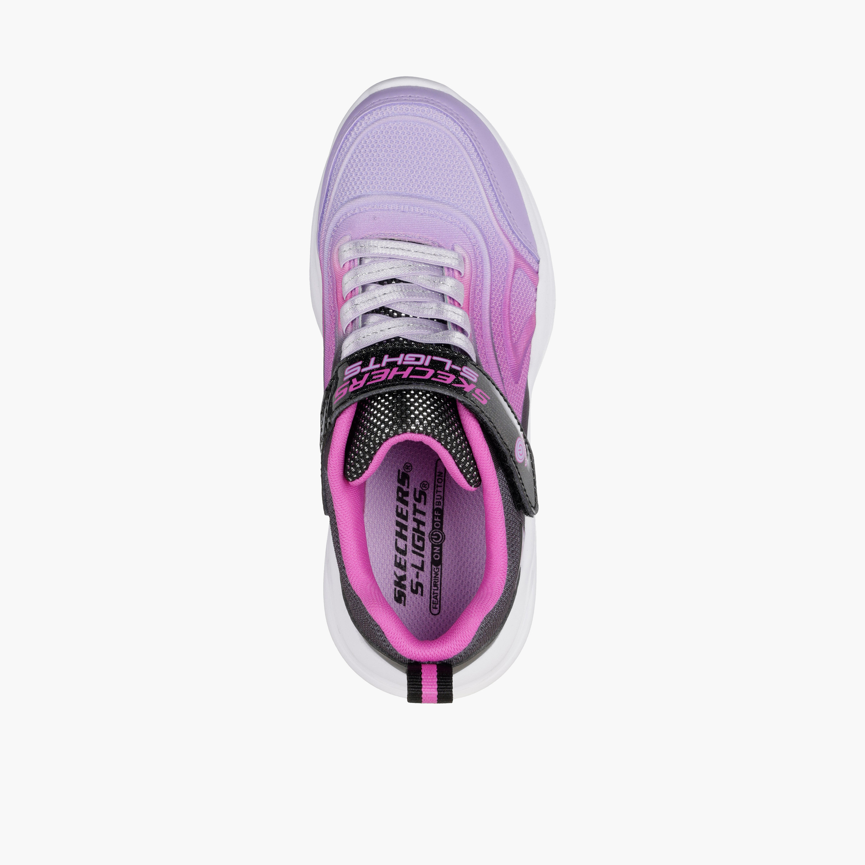 Skechers Girls SOLA GLOW Hook & Loop Light-Up Ankle Sneakers-girls-shoes-sports-image-2