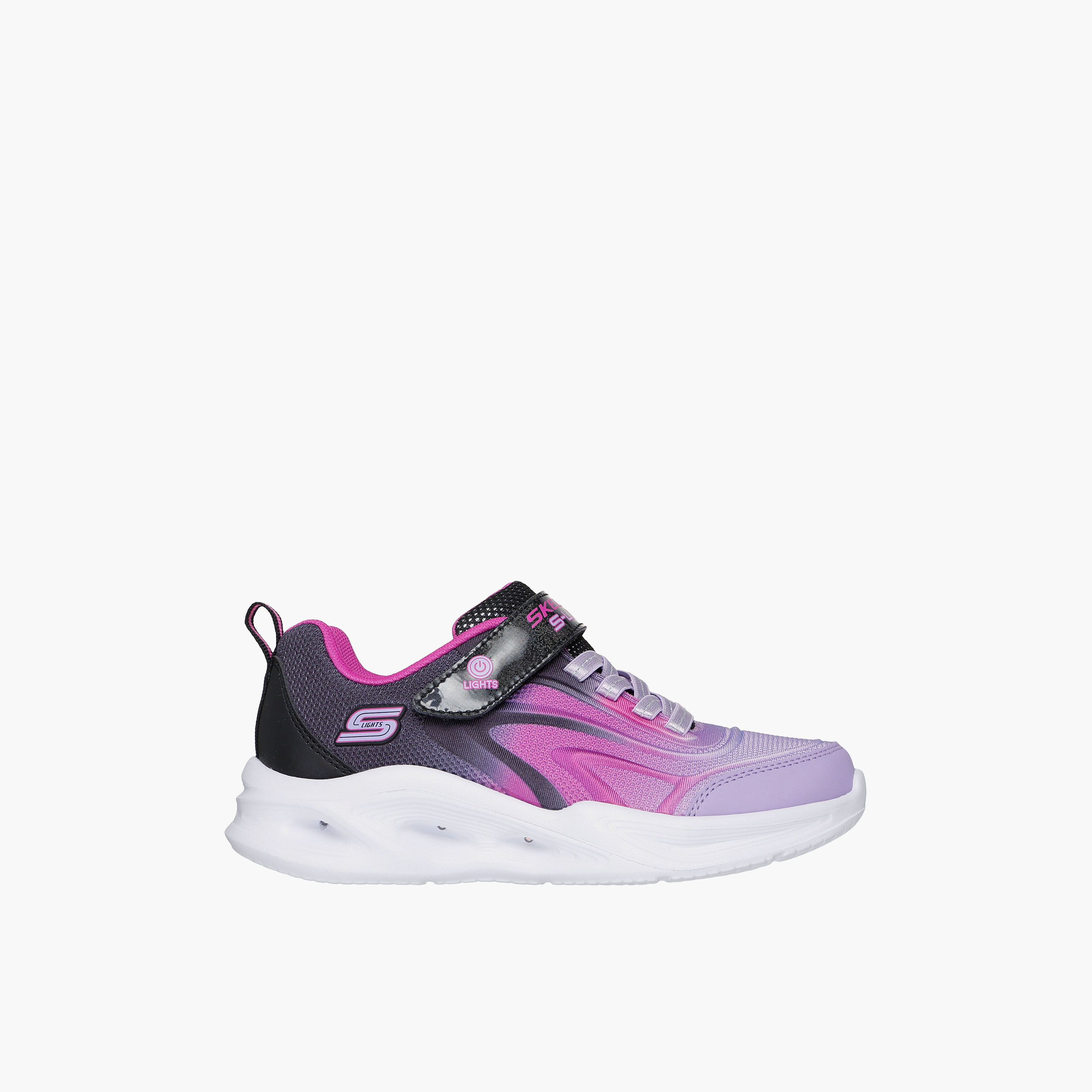 Skechers Girls SOLA GLOW Hook & Loop Light-Up Ankle Sneakers-girls-shoes-sports-image-4