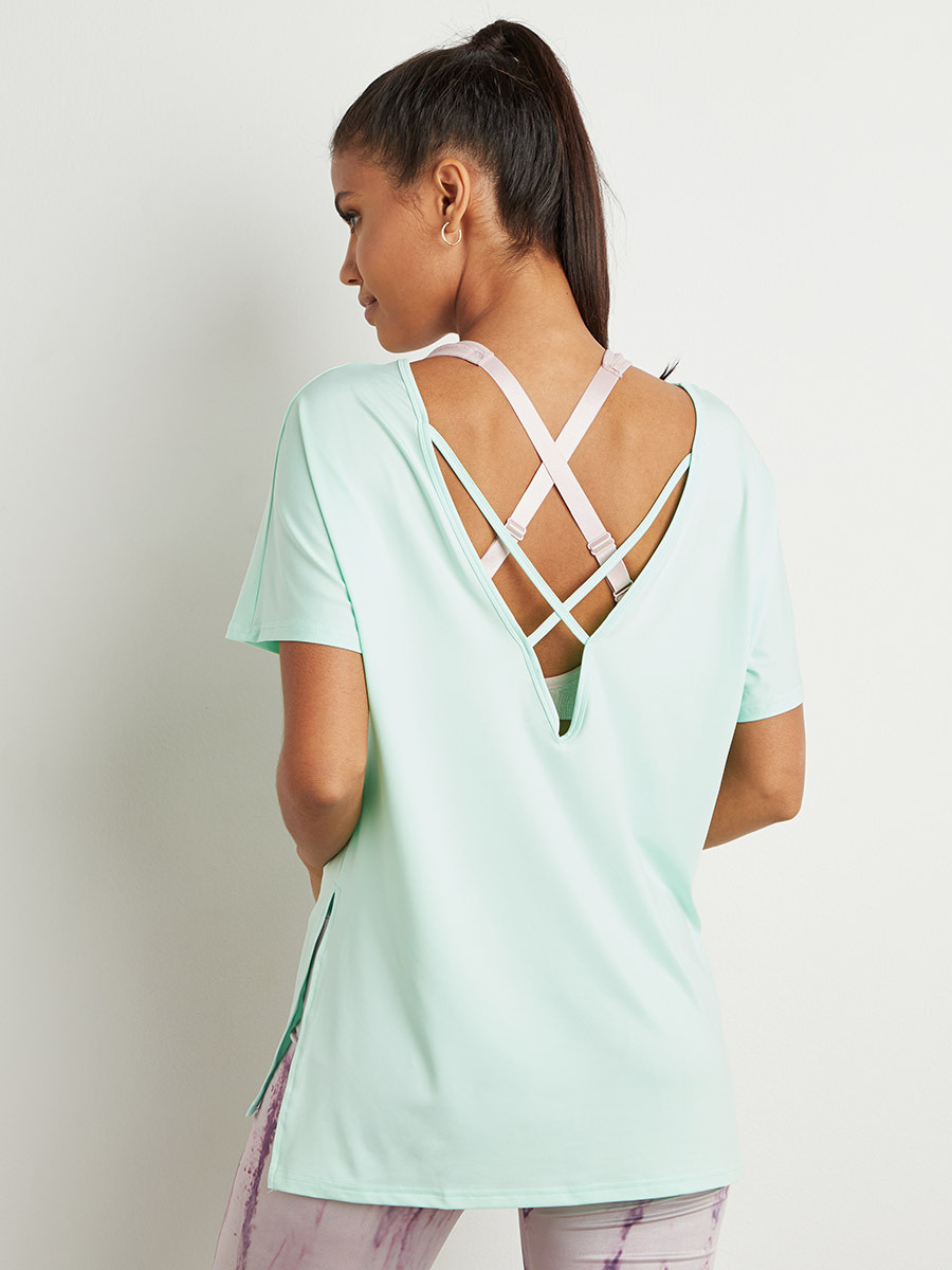 تيشيرت بفتحة جانبية من ستايلي-sports-women-clothing-tshirtsandvests-image-4