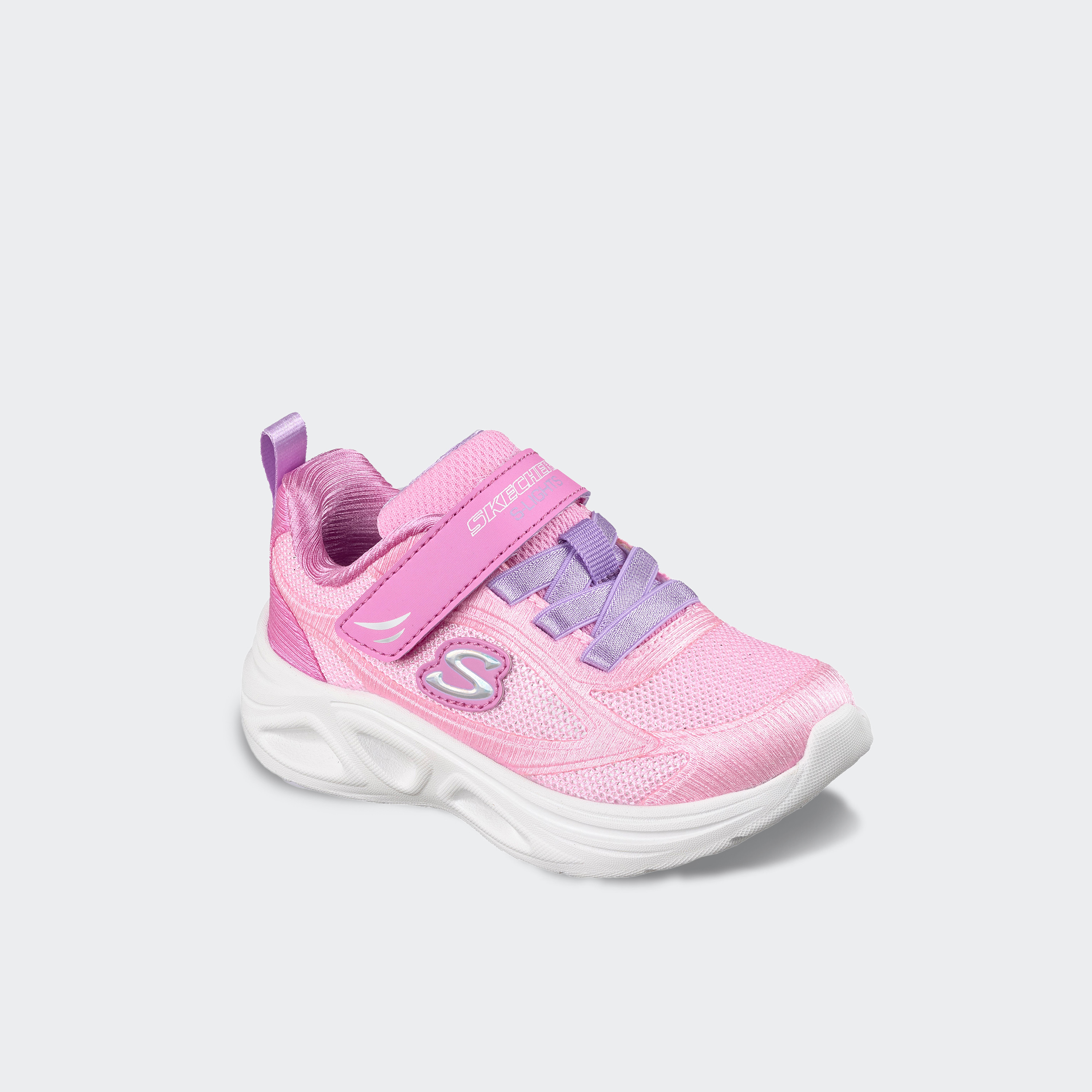 Skechers Girls Sola Glow 2.0 Hook & Loop Light-Up Ankle Sneakers-baby-girls-shoes-closedshoes-image-1