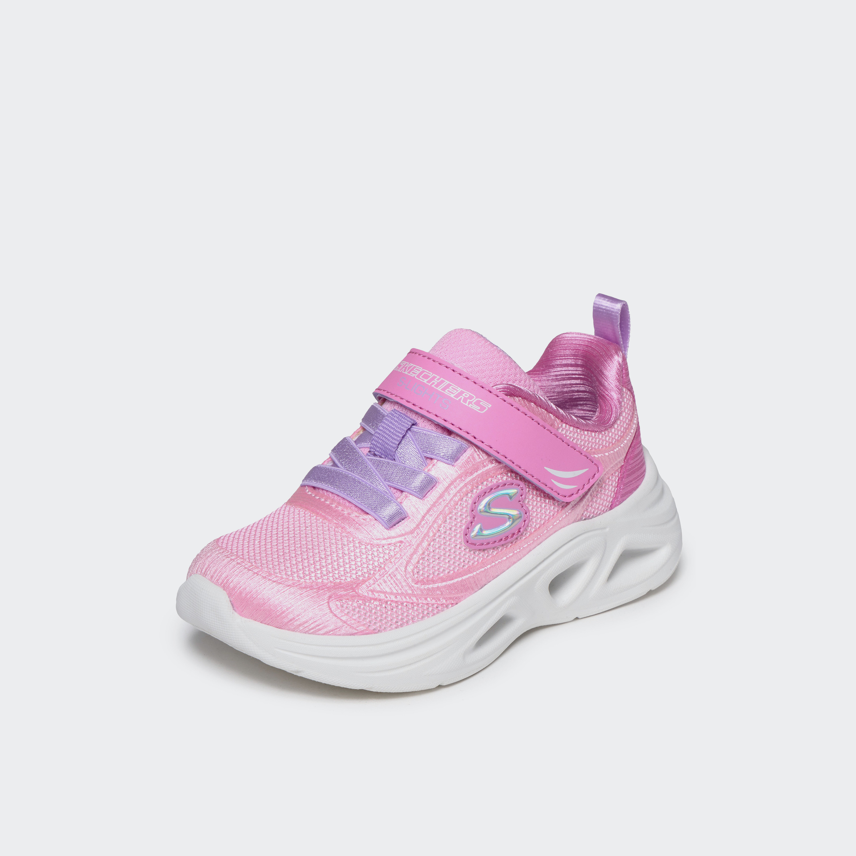Skechers Girls Sola Glow 2.0 Hook & Loop Light-Up Ankle Sneakers-baby-girls-shoes-closedshoes-image-4