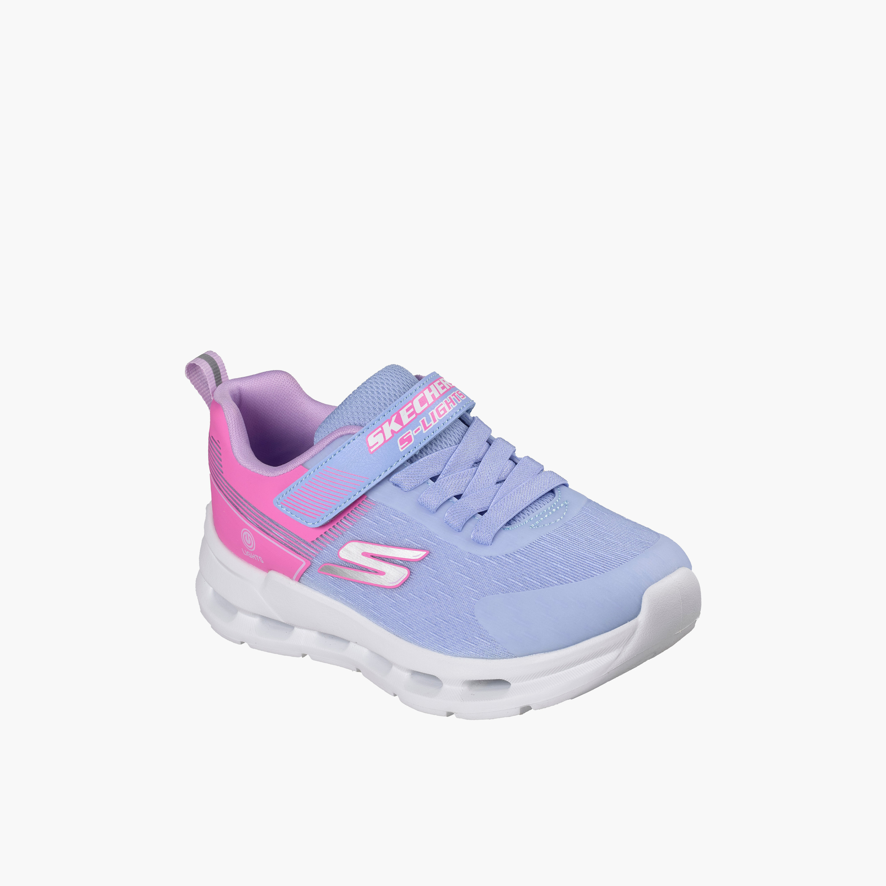 Skechers Girls GLIDE-STEP LIGHTS Hook & Loop Light-Up Ankle Sneakers-girls-shoes-sneakers-image-1