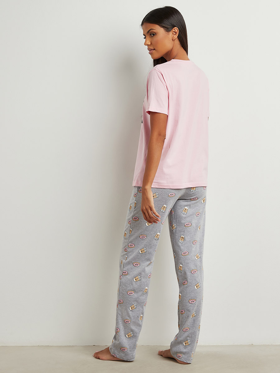 مجموعة من تيشيرت مطبوع وبنطلون بيجاما-women-clothing-nightwear-pyjamas-bottoms-image-3
