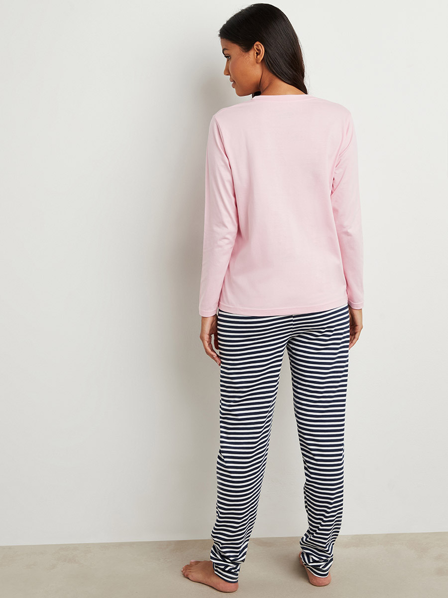 مجموعة من تيشيرت مطبوع وبنطلون بيجاما-women-clothing-nightwear-pyjamas-longsets-image-4