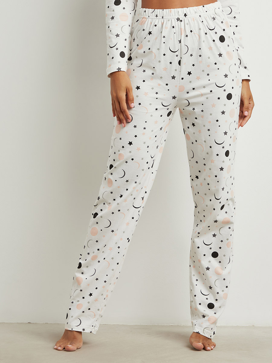 مجموعة من تيشيرت مطبوع وبنطلون بيجاما-women-clothing-nightwear-pyjamas-bottoms-image-4