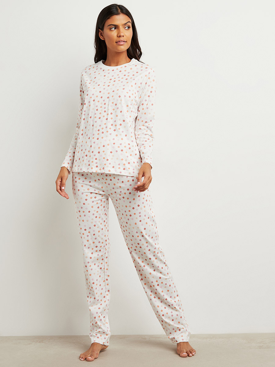 مجموعة من تيشيرت بأكمام طويلة وبنطلون بيجاما-women-clothing-nightwear-pyjamas-longsets-image-1