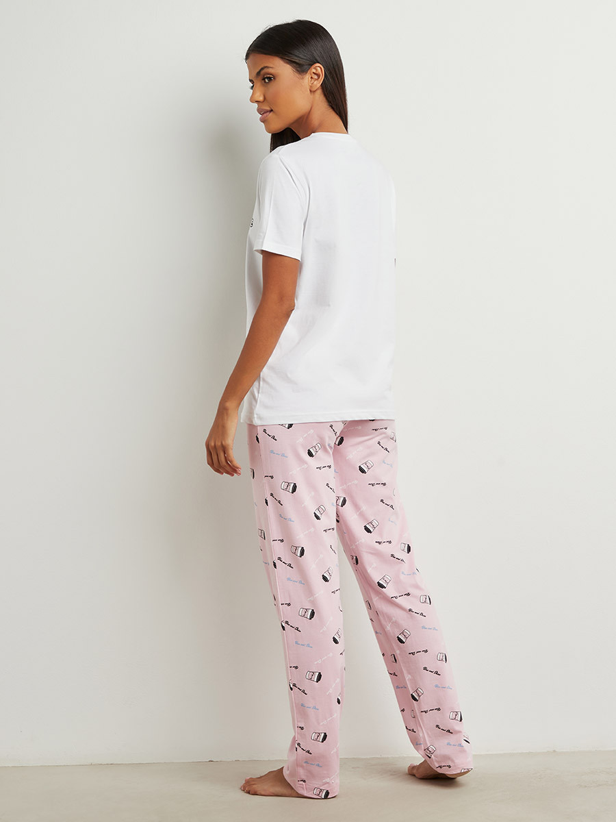 Cotton Rise and Shine Printed T-shirt and Pyjama Set-women-clothing-nightwear-pyjamas-bottoms-image-4