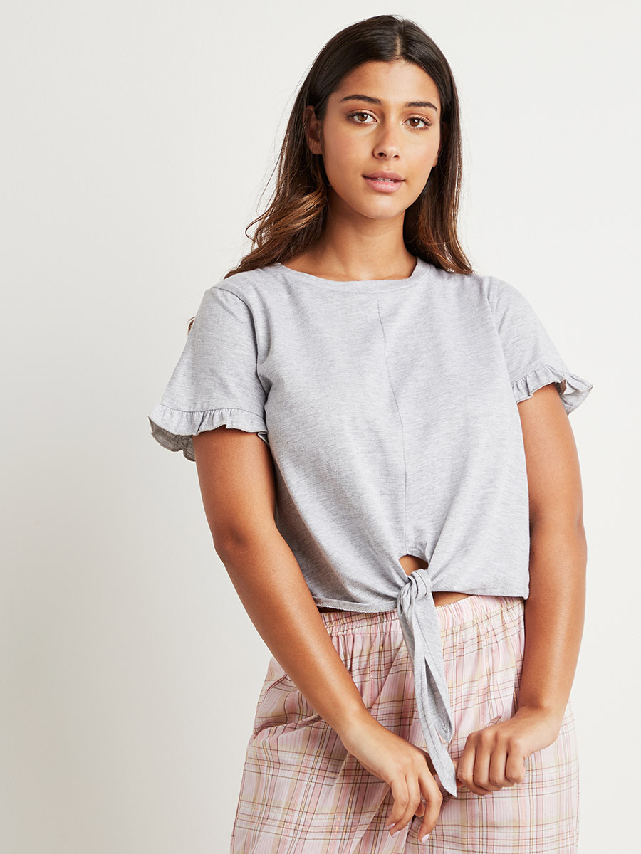 مجموعة من تيشيرت بكشكش وبنطلون بيجاما من ستايلي-women-clothing-nightwear-pyjamas-bottoms-image-2