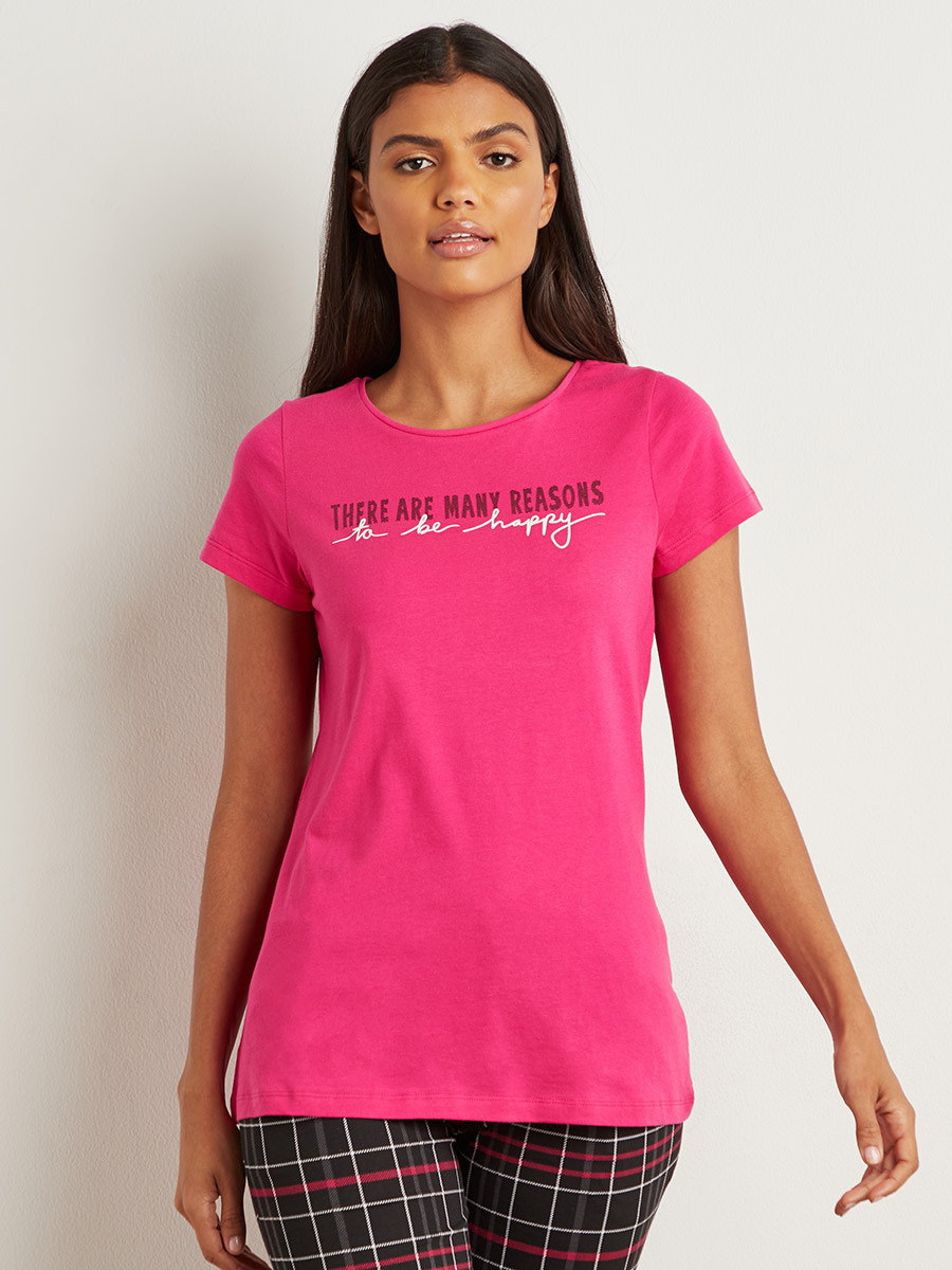 مجموعة من تيشيرت مطبوع وبنطلون بيجاما-women-clothing-nightwear-pyjamas-bottoms-image-2