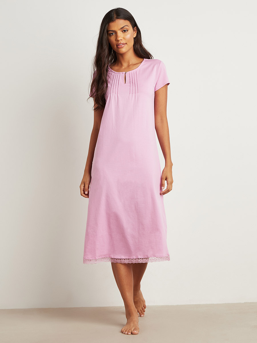 فستان نوم بكسرات وتفاصيل دانتيل من ستايلي-women-clothing-nightwear-nighties-image-1