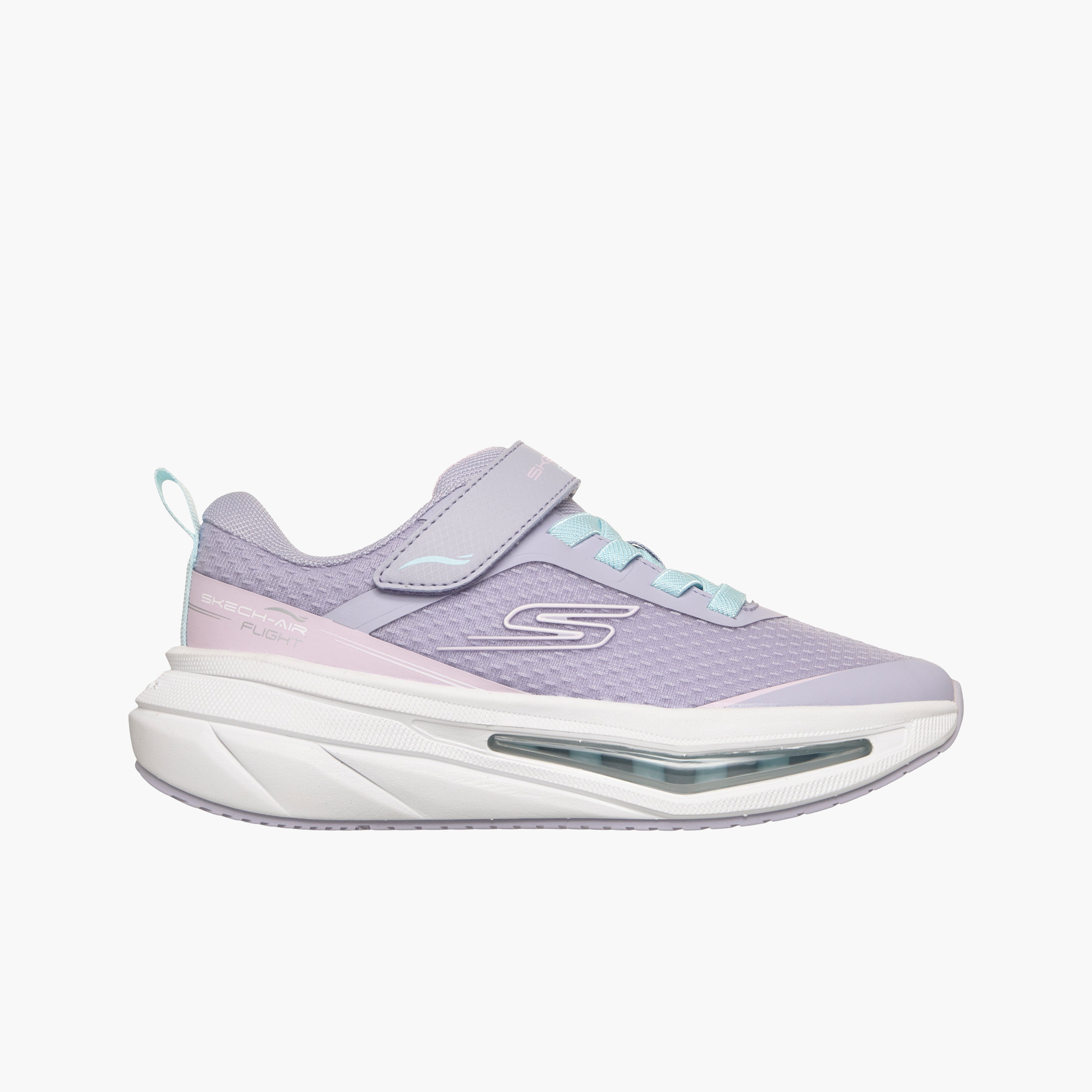 حذاء رياضي للبنات بطبعة شعار مع شريط إغلاق لاصق من سكيتشرز-sports-girls-shoes-image-1