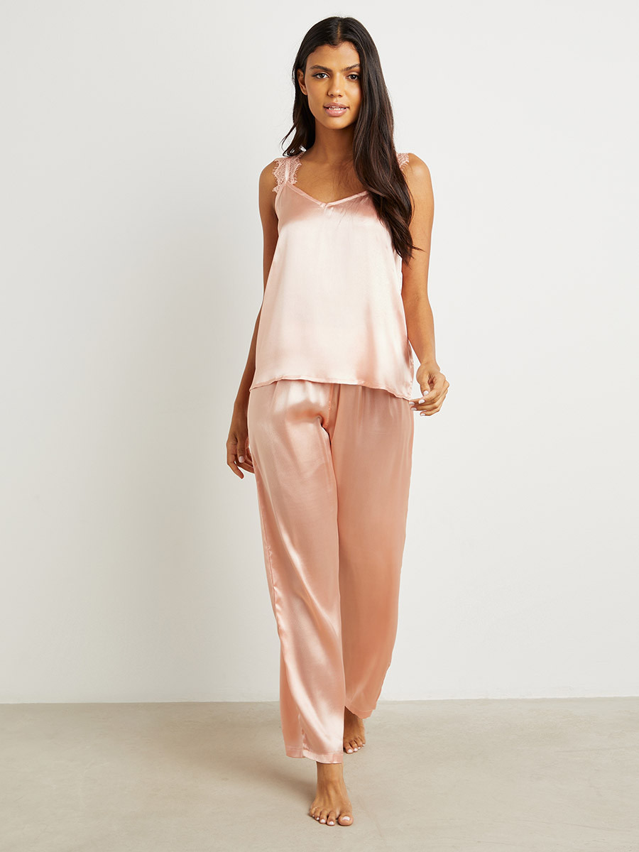 مجموعة من بلوزة بحمالات وبنطلون من ستايلي-women-clothing-nightwear-pyjamas-longsets-image-1