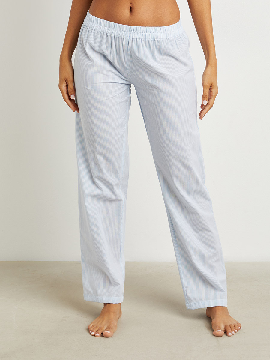 Styli Cotton Tie Shoulder Woven Stripe Cami and Trouser Set-women-clothing-nightwear-pyjamas-bottoms-image-5