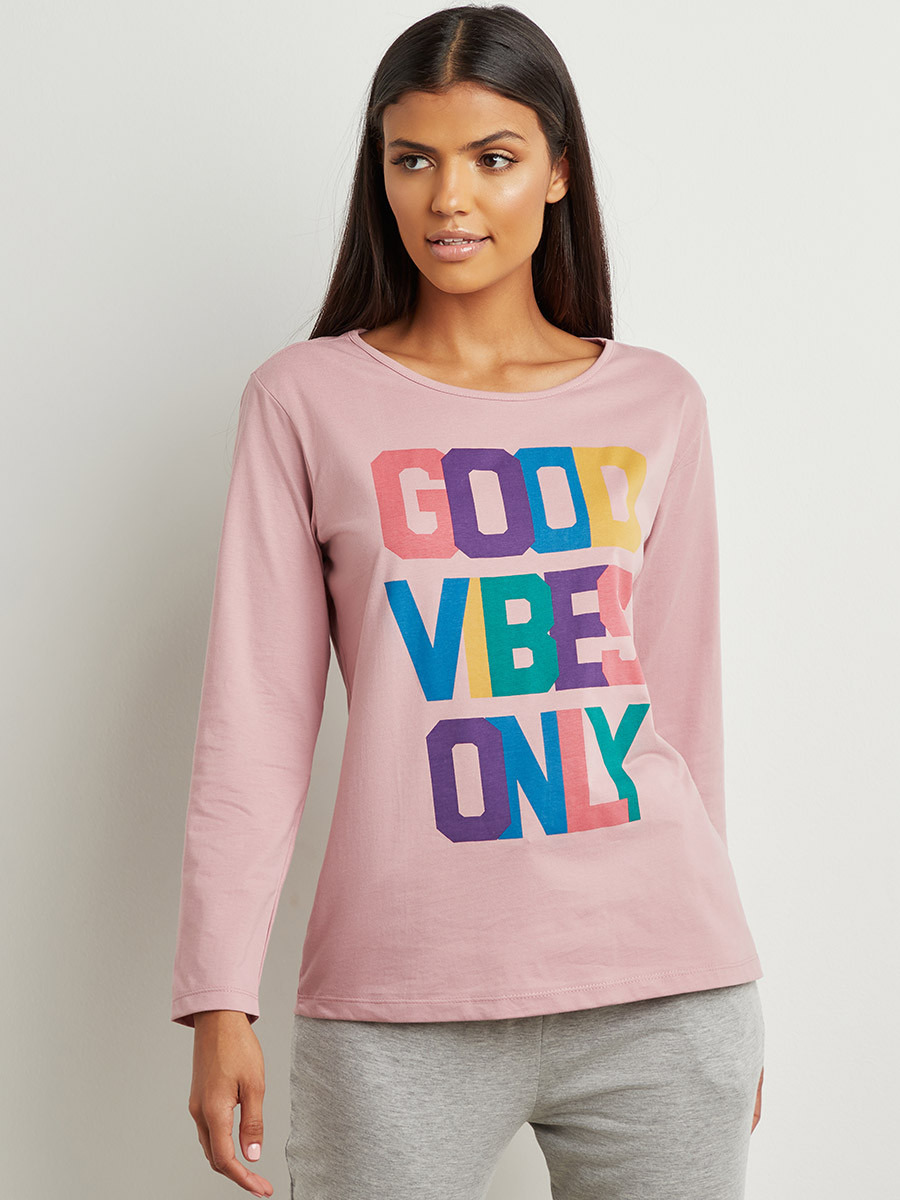 مجموعة من تيشيرت مطبوع وبنطلون بيجاما من ستايلي-women-clothing-nightwear-pyjamas-bottoms-image-2